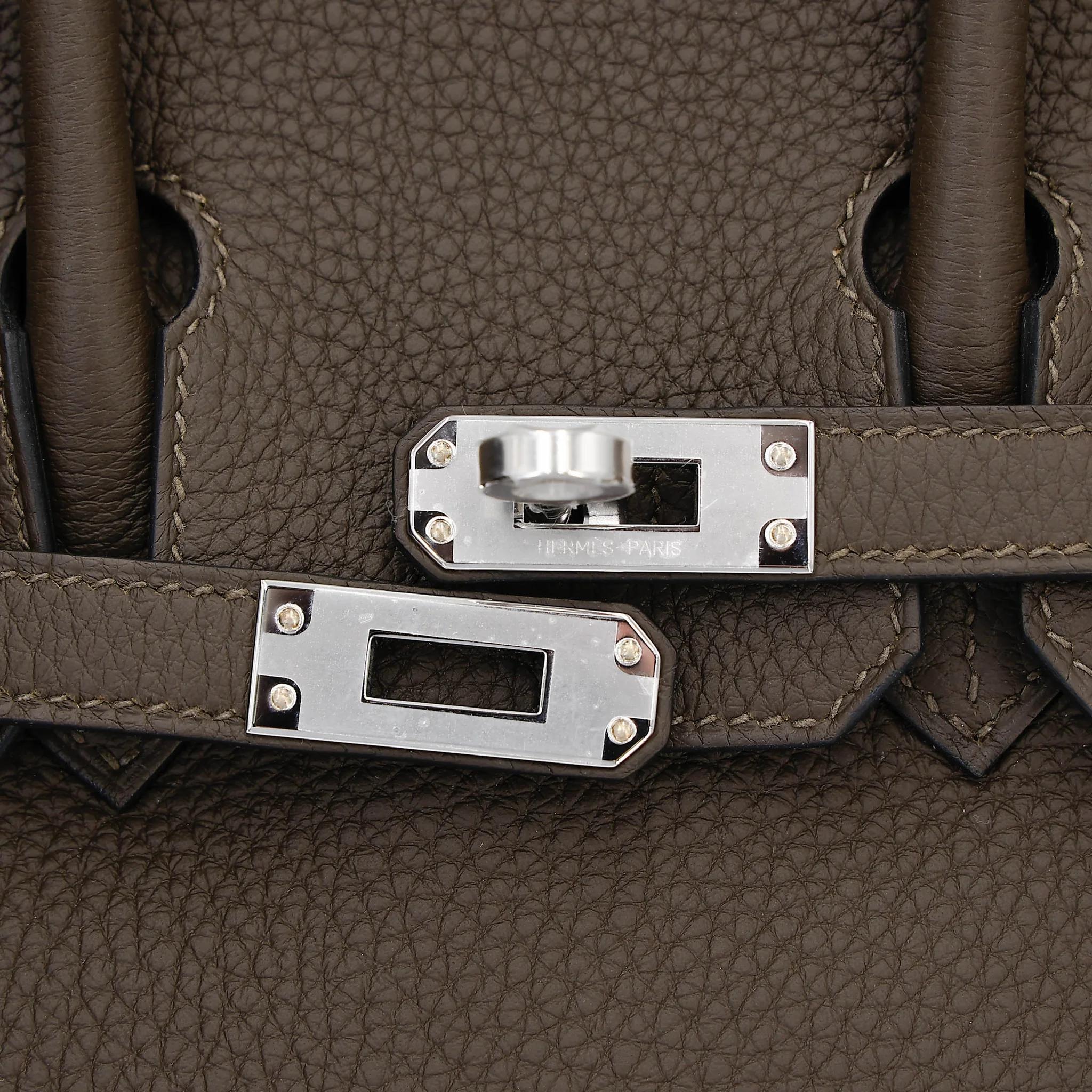 Brand New ( Rank N ) HERMÈS Birkin 25 Vert Loden (V8) Togo Palladium hardware G (2026) - 8