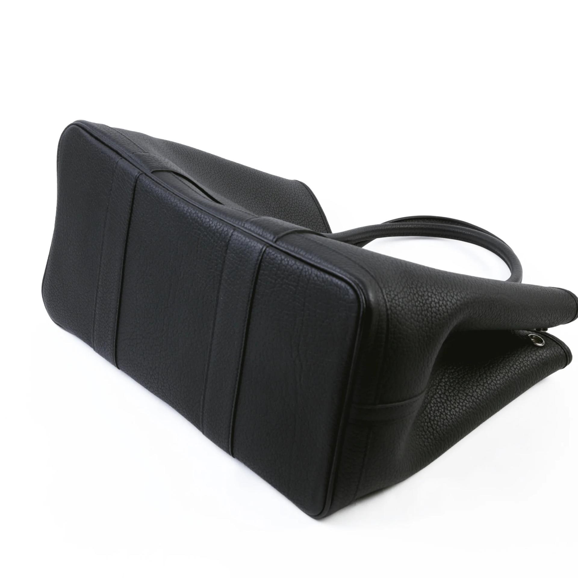 Excellent ( Rank SA ) HERMÈS Garden Party PM Noir (89) Negonda Palladium hardware C (2018) - 7