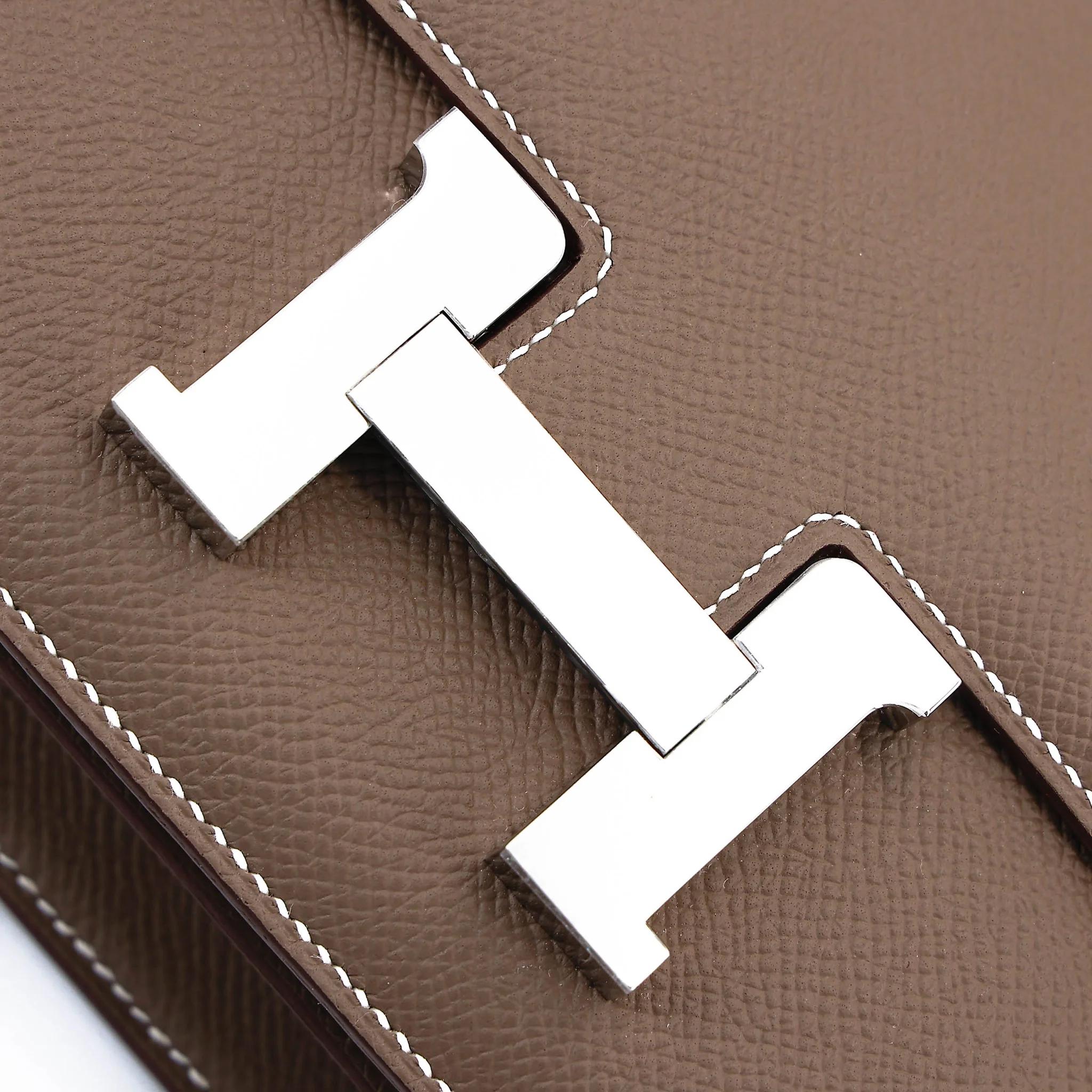 Brand New ( Rank N ) HERMÈS Constance Mini Etoupe (18) Epsom Palladium hardware G (2026) - 8