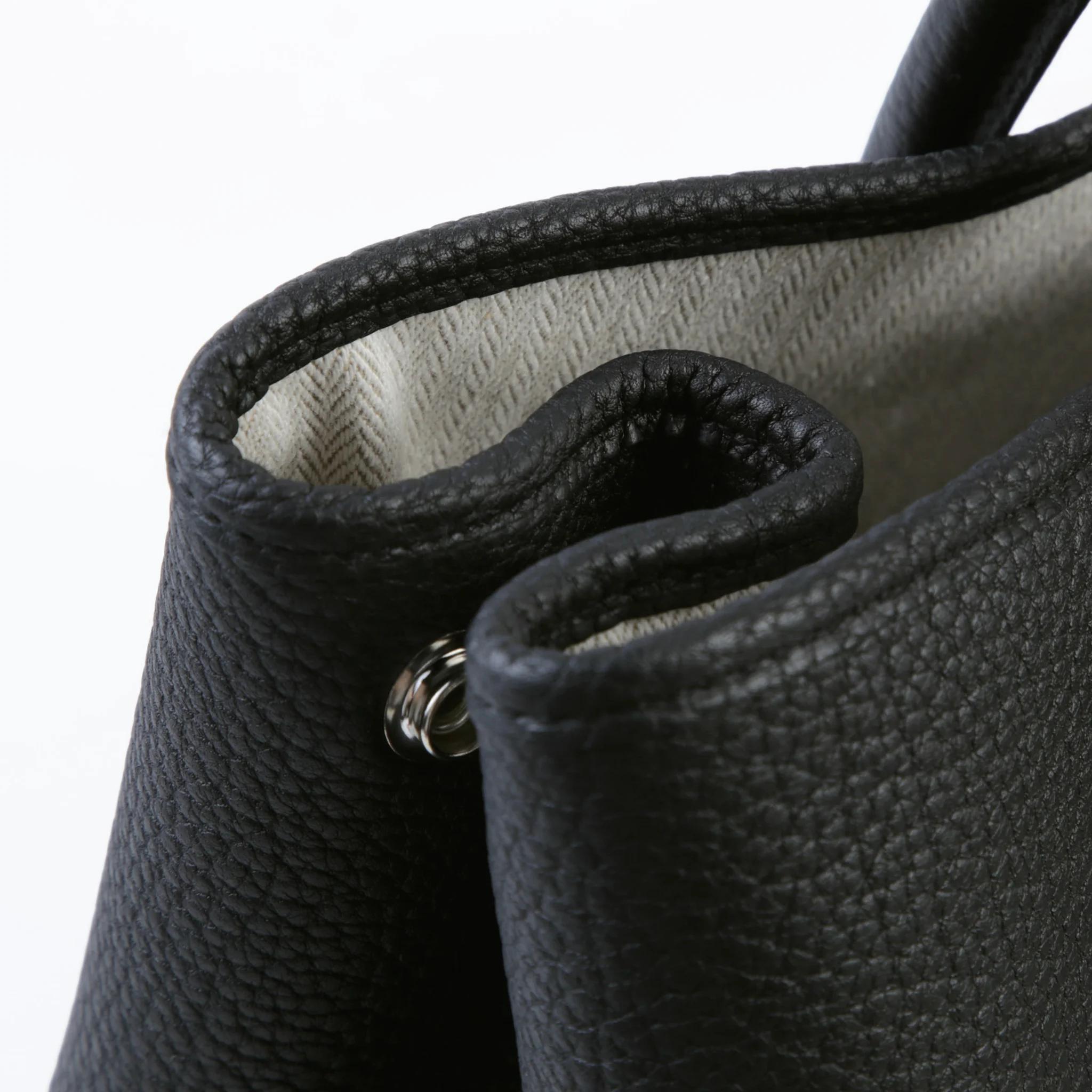 Excellent ( Rank SA ) HERMÈS Garden Party PM Noir (89) Negonda Palladium hardware C (2018) - 10