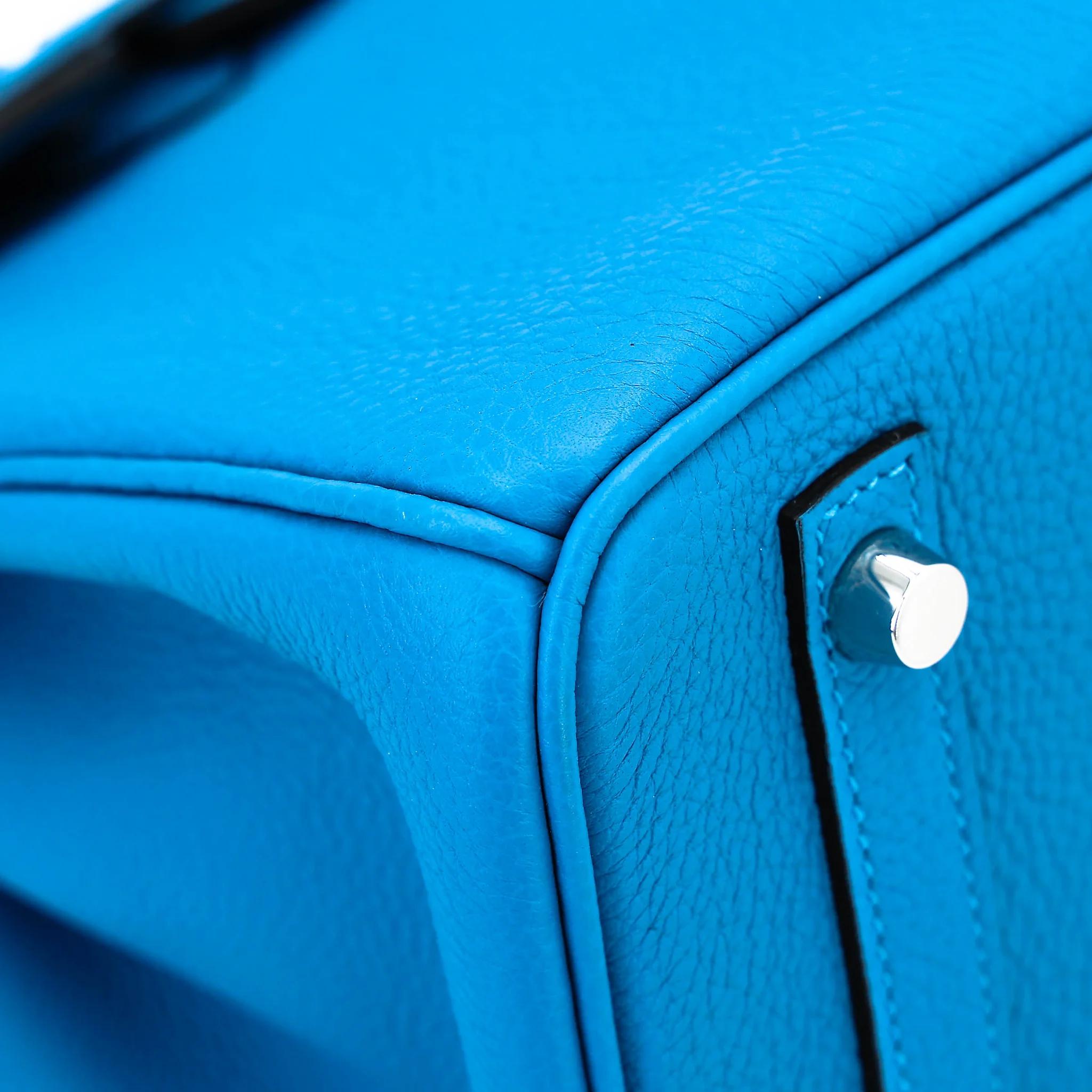 A美品 HERMÈS 愛馬仕 Birkin 30 Verso B3 坦桑尼亞藍 Bleu Zanzibar Z6 孔雀綠 Malachite Togo小牛皮 銀扣 A刻 2017年 - 9