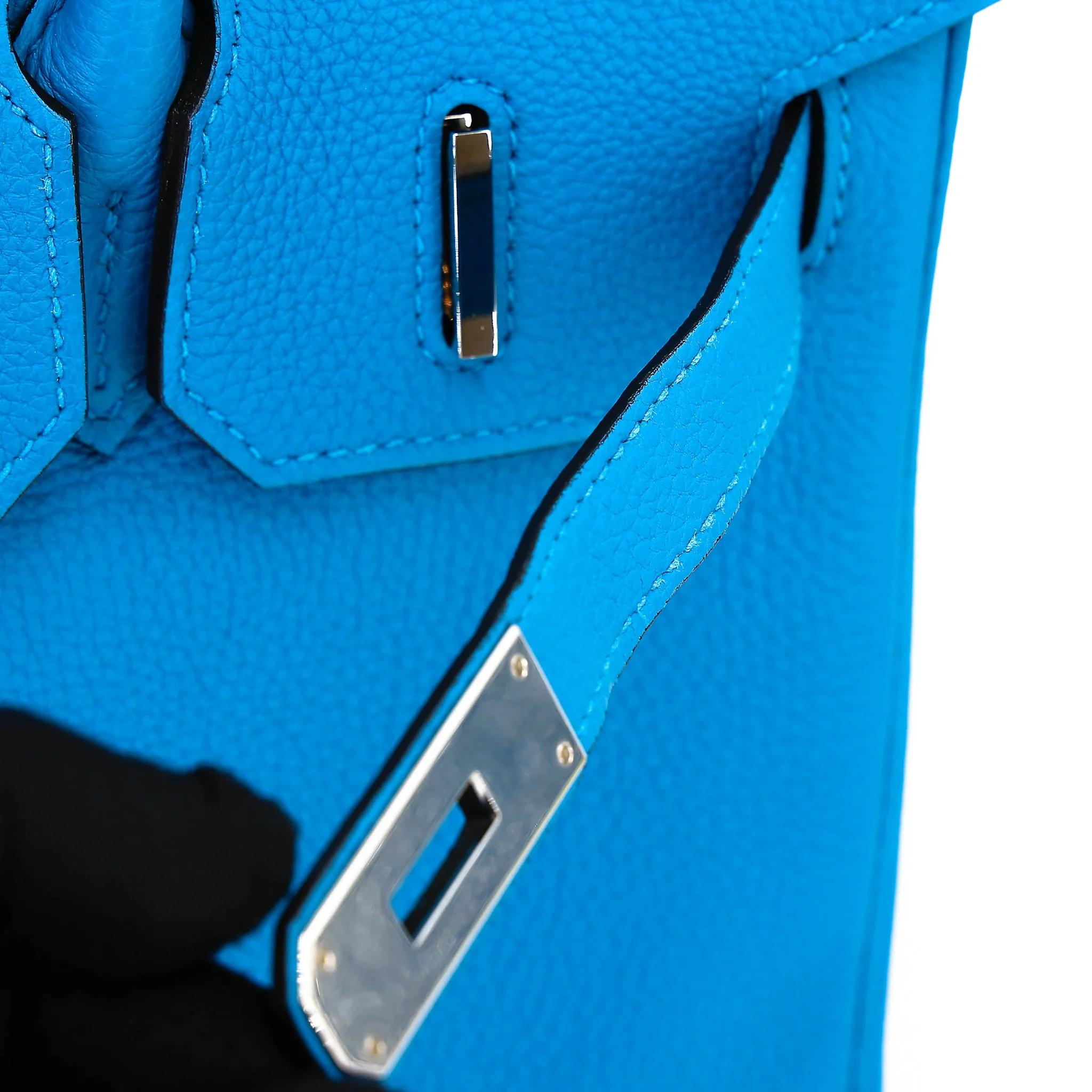A美品 HERMÈS 愛馬仕 Birkin 30 Verso B3 坦桑尼亞藍 Bleu Zanzibar Z6 孔雀綠 Malachite Togo小牛皮 銀扣 A刻 2017年 - 16