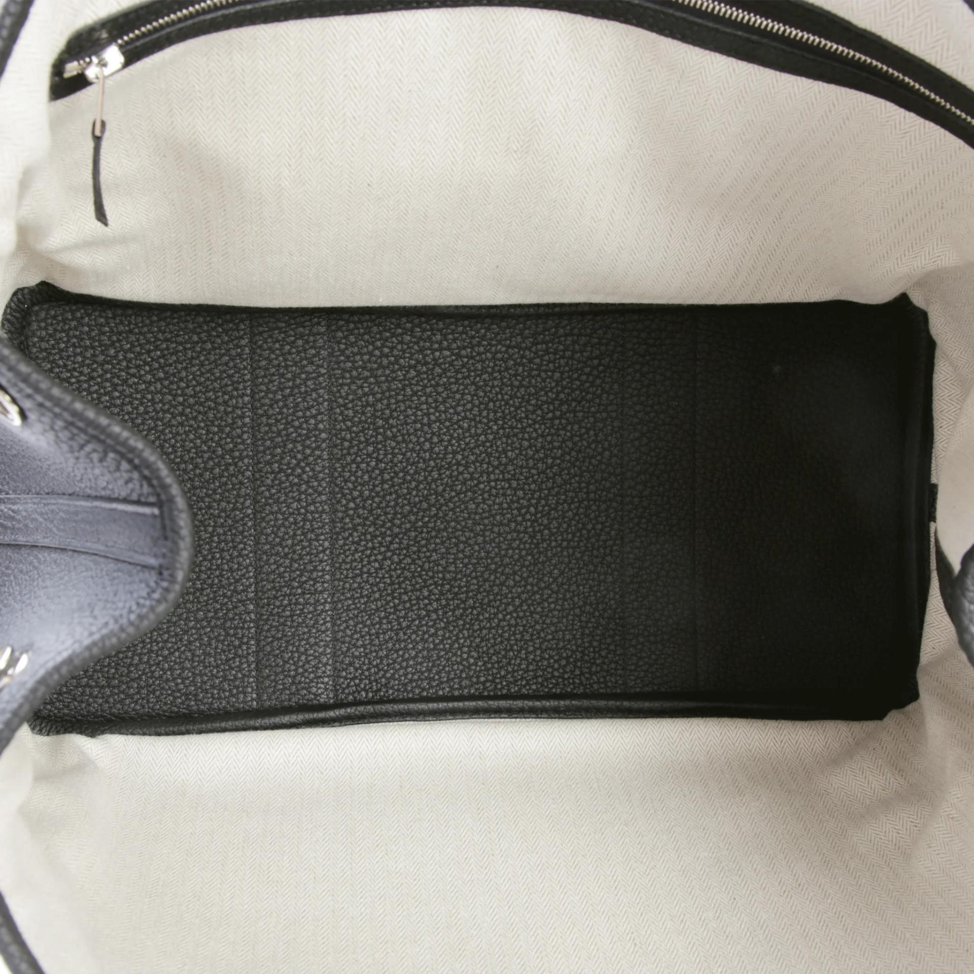Excellent ( Rank SA ) HERMÈS Garden Party PM Noir (89) Negonda Palladium hardware C (2018) - 8