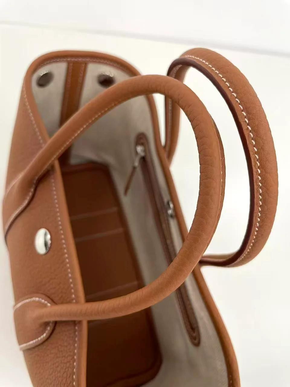 Brand New ( Rank N ) HERMÈS Neo Garden Party 23 Gold (37) Negonda Palladium hardware K (2025) - 6