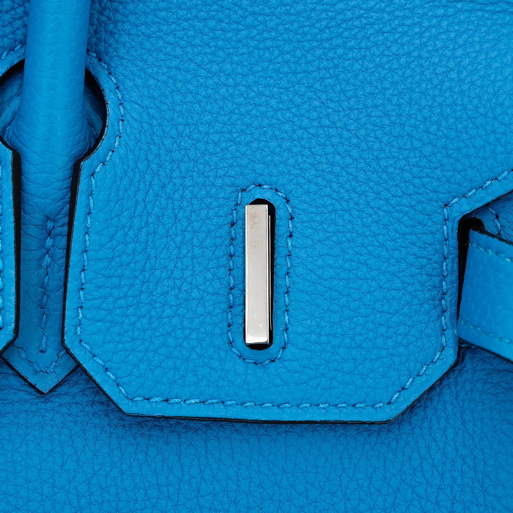 A美品 HERMÈS 愛馬仕 Birkin 30 Verso B3 坦桑尼亞藍 Bleu Zanzibar Z6 孔雀綠 Malachite Togo小牛皮 銀扣 A刻 2017年 - 14