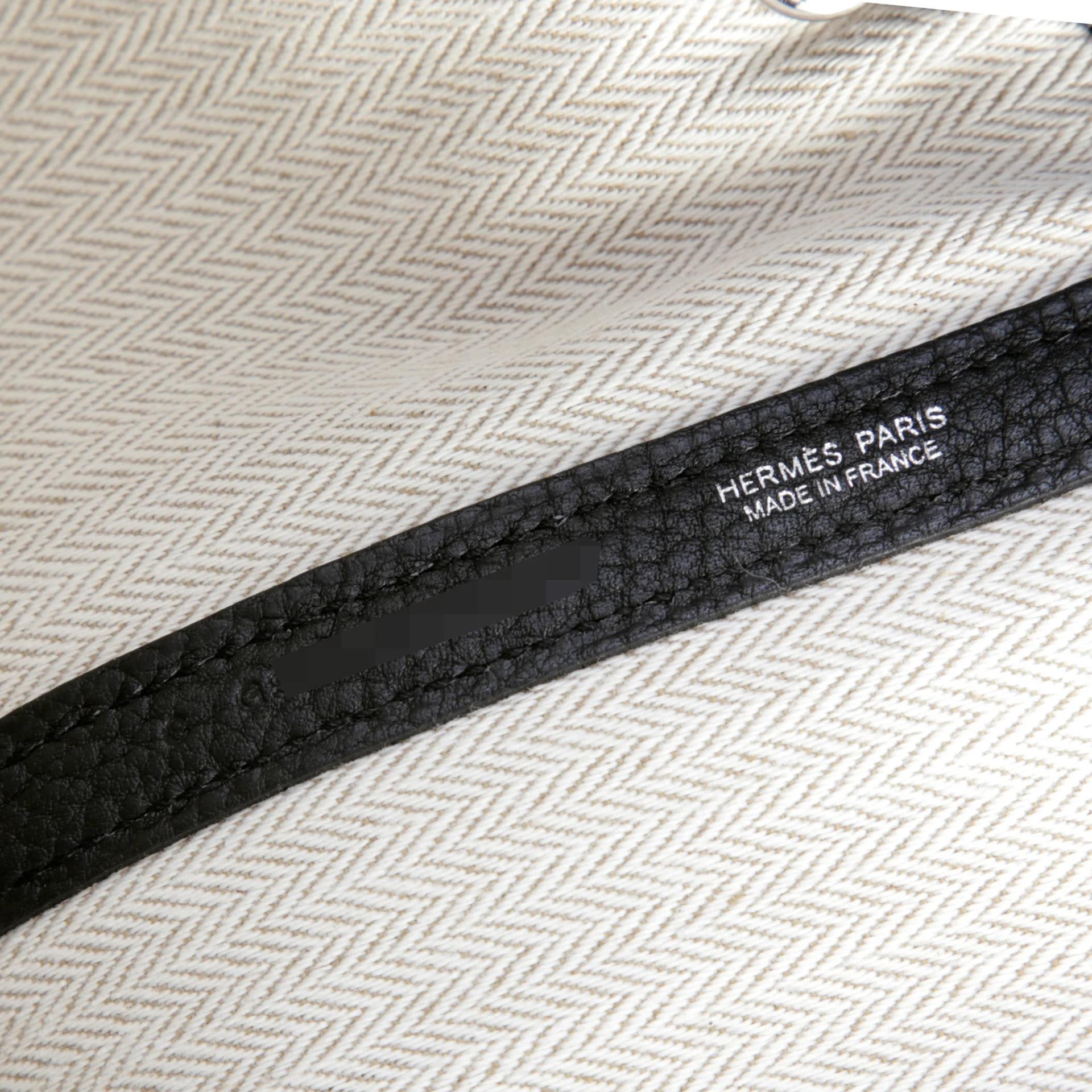 Excellent ( Rank SA ) HERMÈS Garden Party PM Noir (89) Negonda Palladium hardware C (2018) - 11