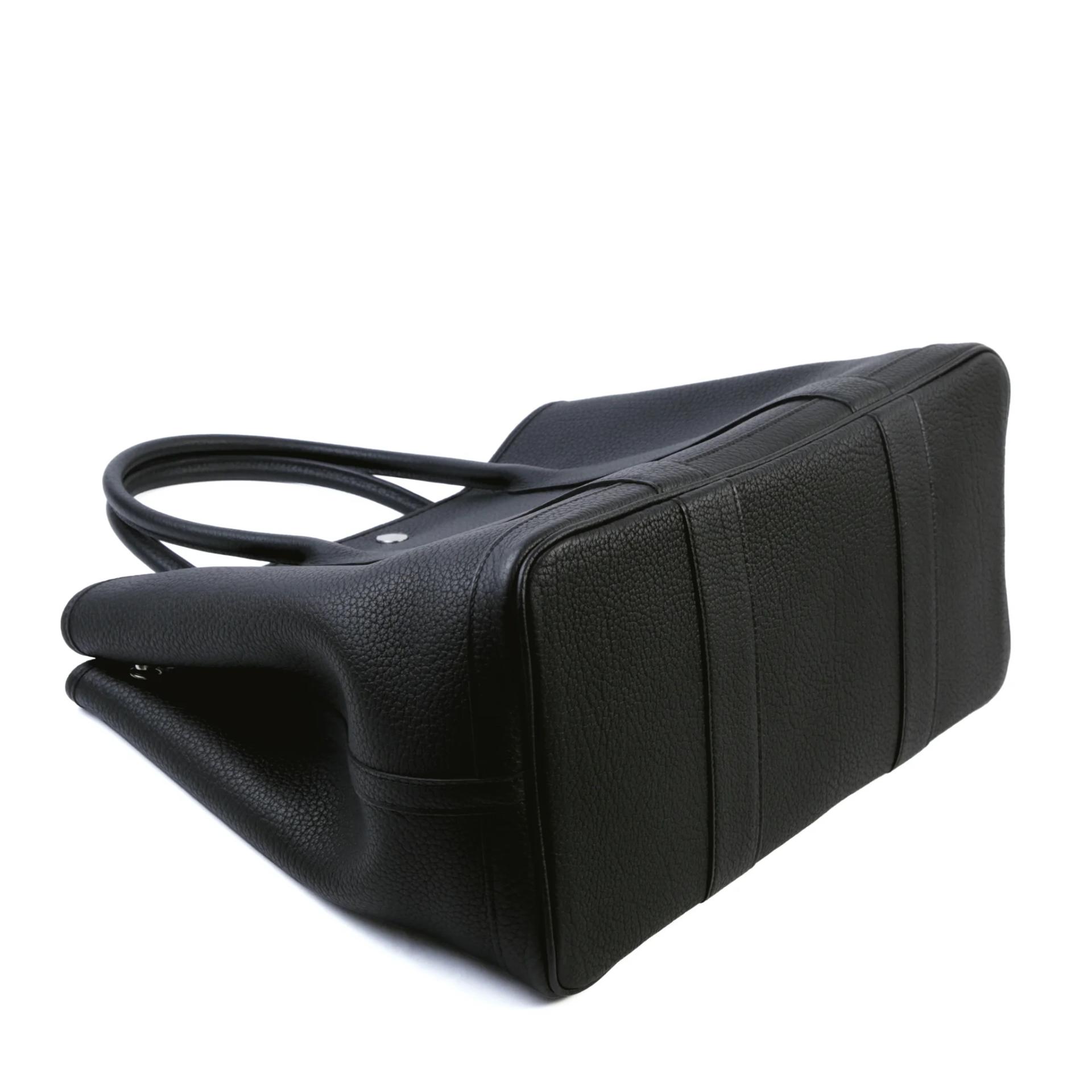 Excellent ( Rank SA ) HERMÈS Garden Party PM Noir (89) Negonda Palladium hardware C (2018) - 6