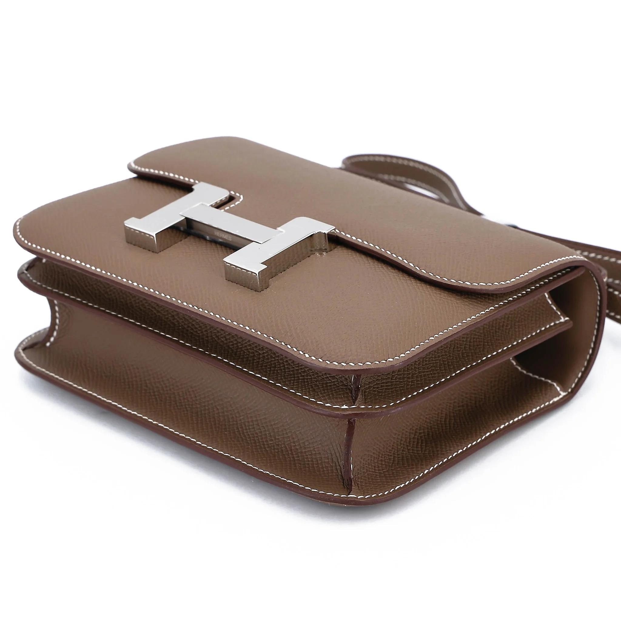Brand New ( Rank N ) HERMÈS Constance Mini Etoupe (18) Epsom Palladium hardware G (2026) - 4