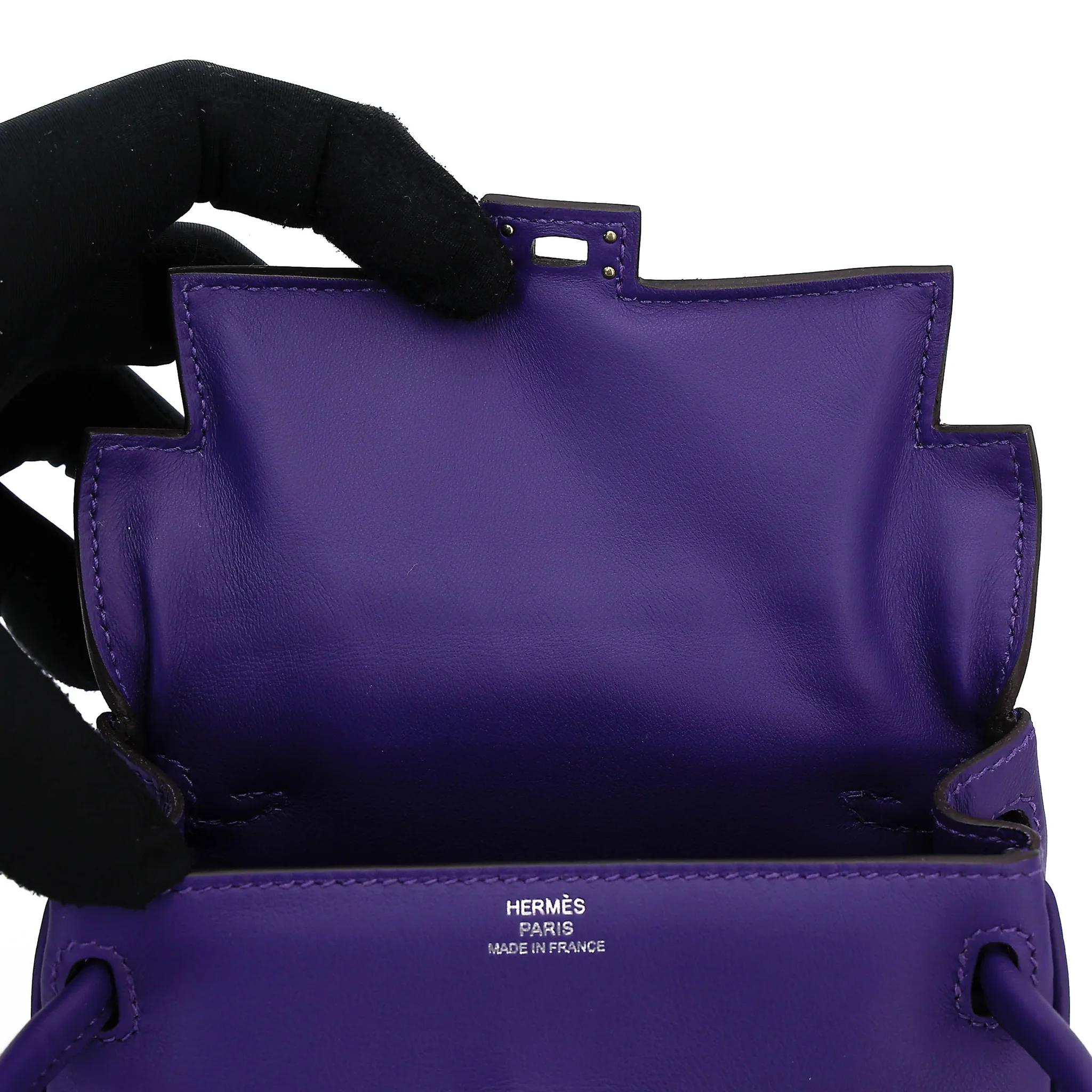 ランク N 新品 HERMÈS エルメス 限定品 ケリードール パープル (X3) デューン (2D) スイフト シルバー金具 G刻印 (2026) - 13