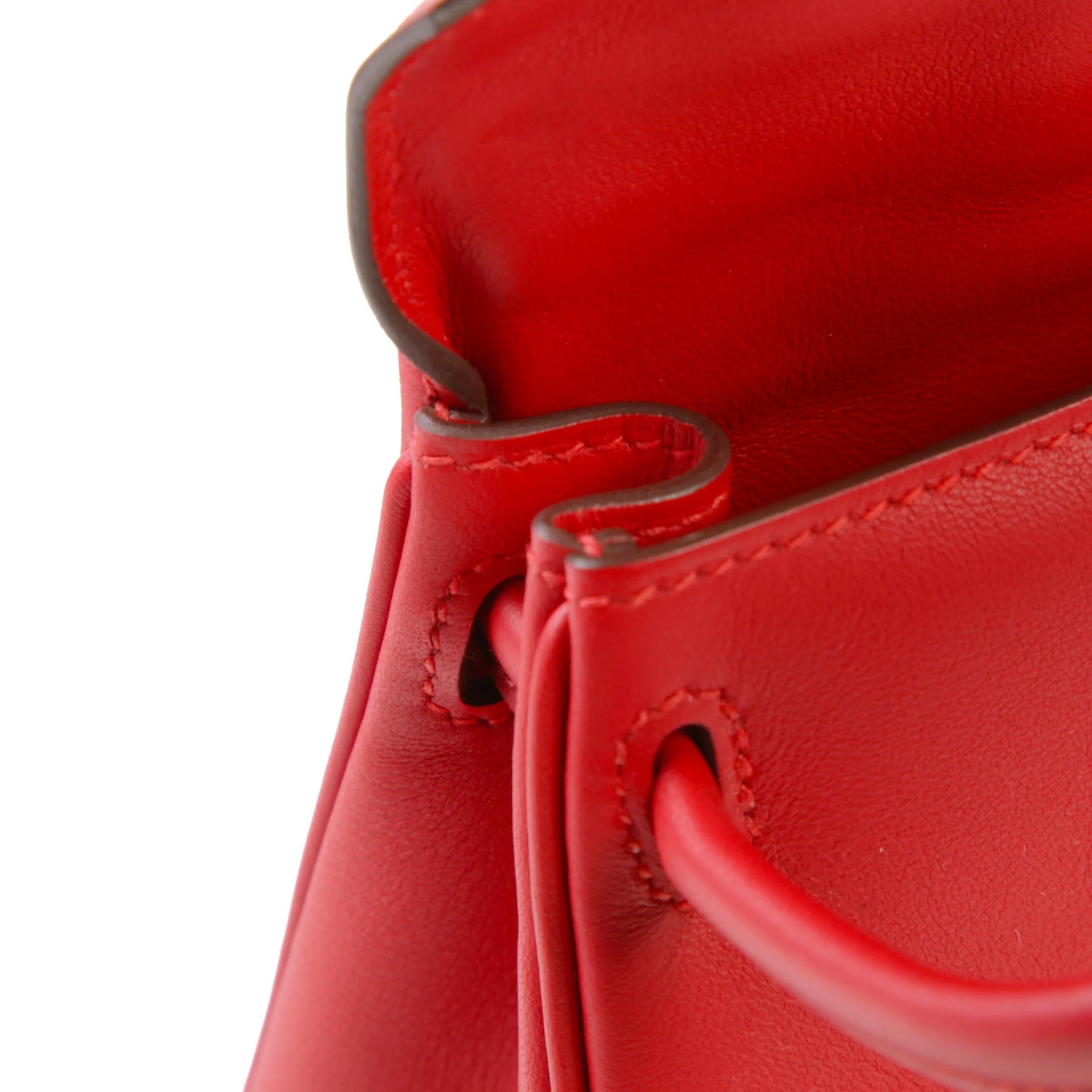 Unused ( Rank NS ) HERMÈS Limited Edition Kelly Doll Rouge Radieux (O5) Swift Palladium hardware W (2024) - 10