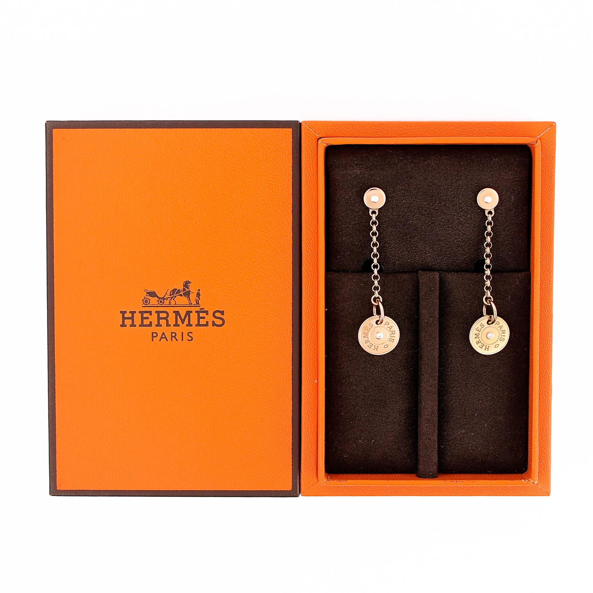 ランク N 新品 HERMÈS エルメス エクスリブリス クルー ド セル ピアス ピンクゴールド K18ピンクゴールド ダイヤモンド 不明 - 5