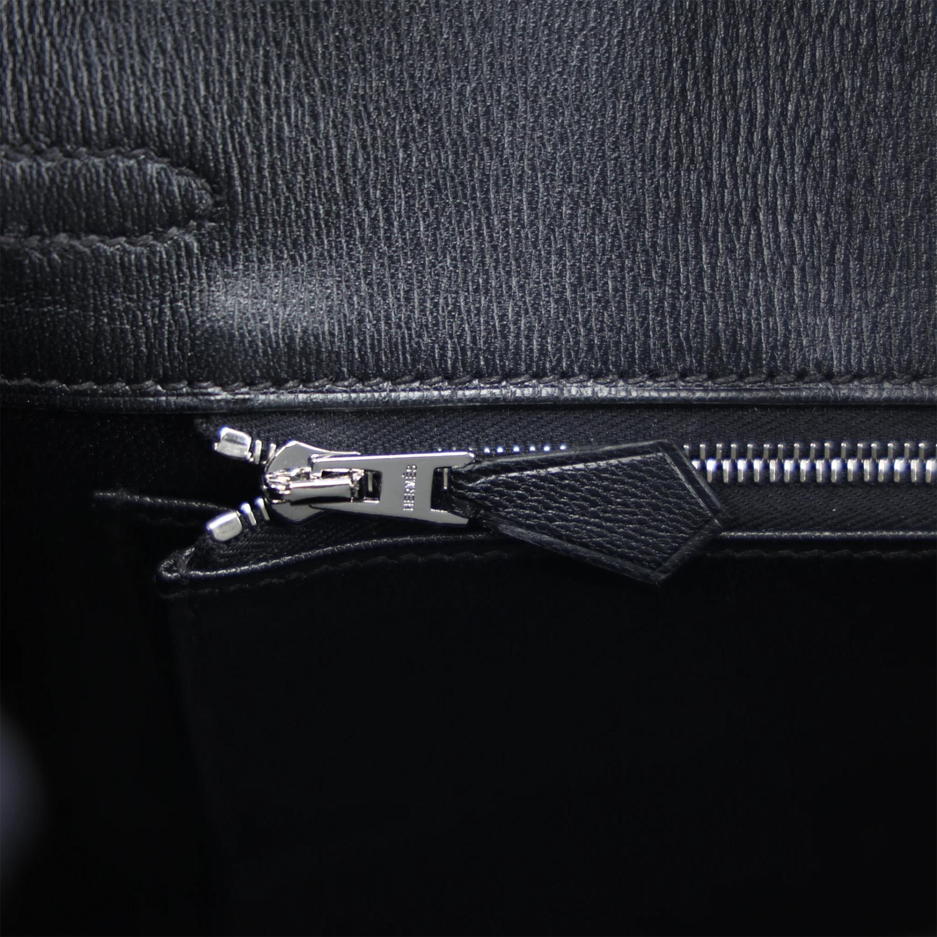 Brand New ( Rank N ) HERMÈS Birkin 25 Noir (89) Matte Alligator Palladium hardware G (2026) - 14