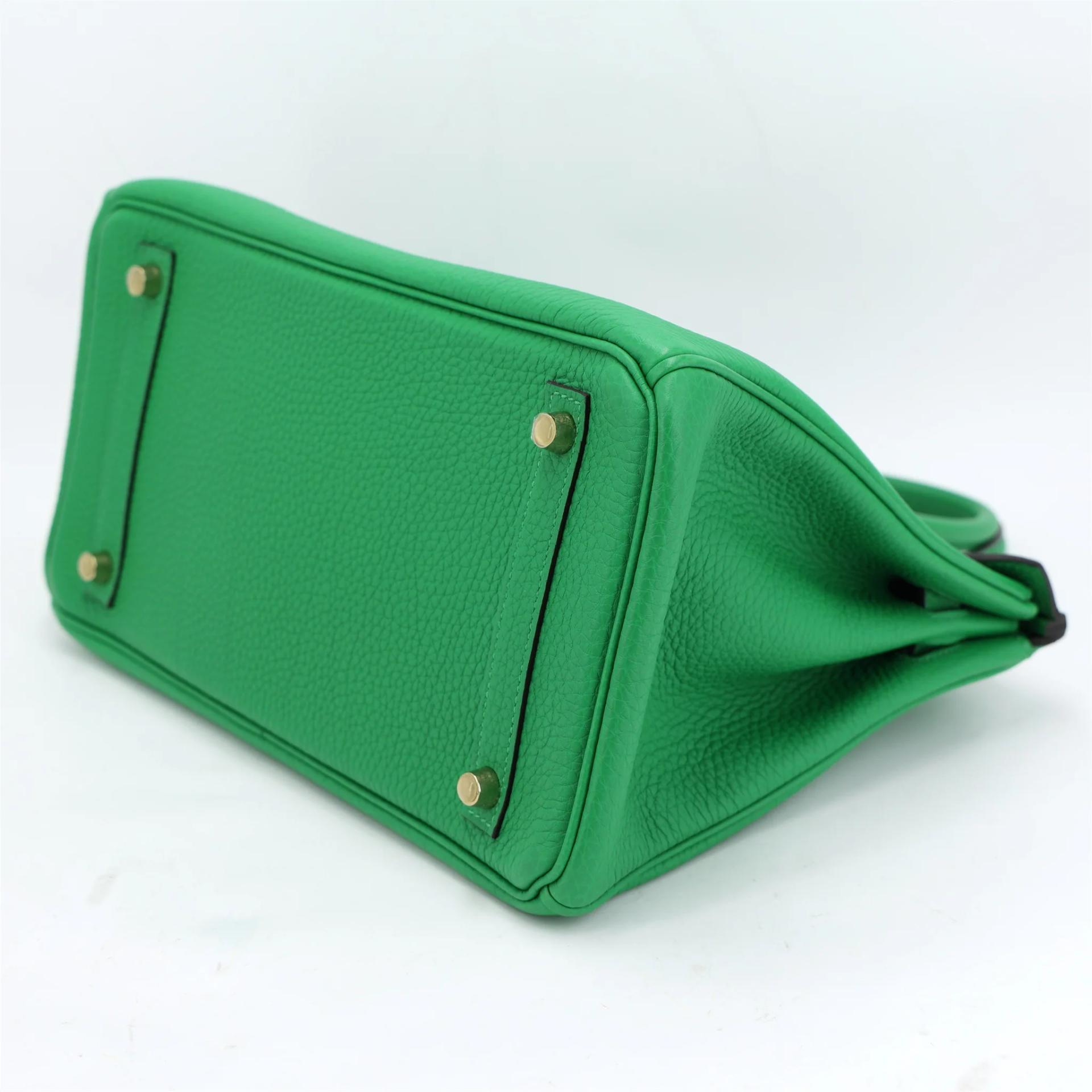 Excellent ( Rank SA ) HERMÈS Birkin 30 Bamboo (1K) Togo Gold hardware Square R (2014) - 5