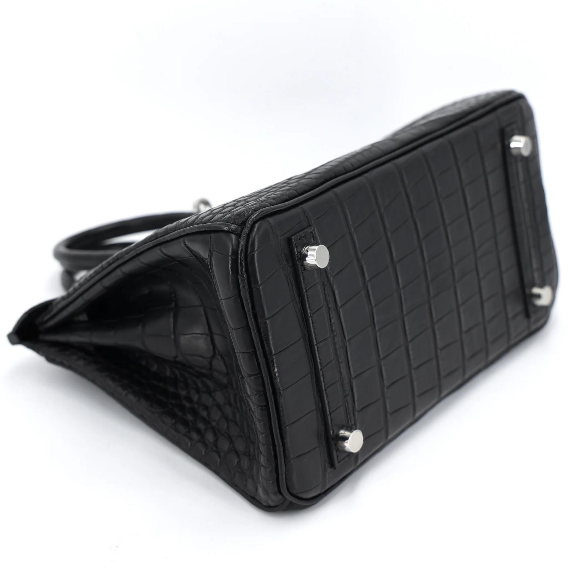 Brand New ( Rank N ) HERMÈS Birkin 25 Noir (89) Matte Alligator Palladium hardware G (2026) - 4