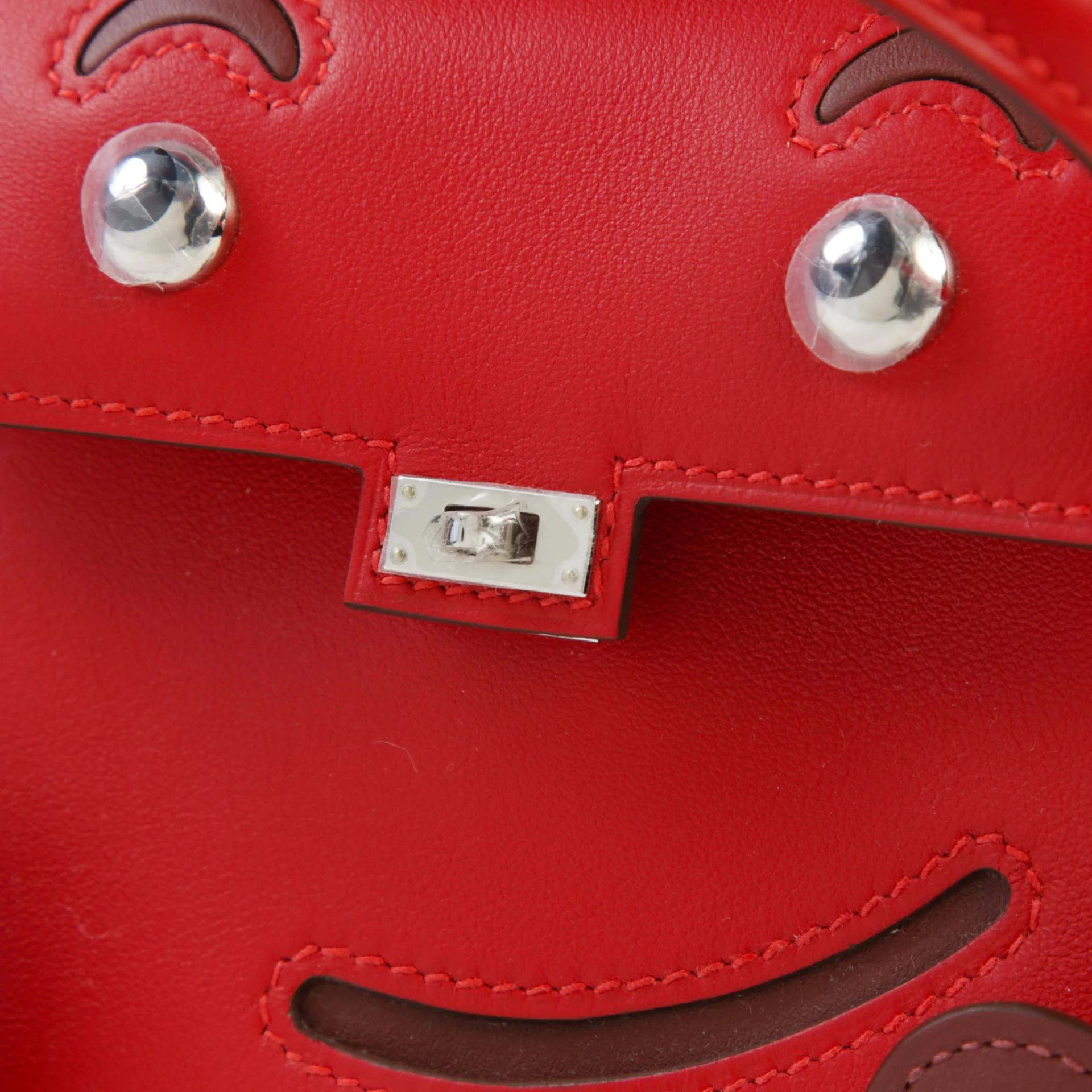 Unused ( Rank NS ) HERMÈS Limited Edition Kelly Doll Rouge Radieux (O5) Swift Palladium hardware W (2024) - 6
