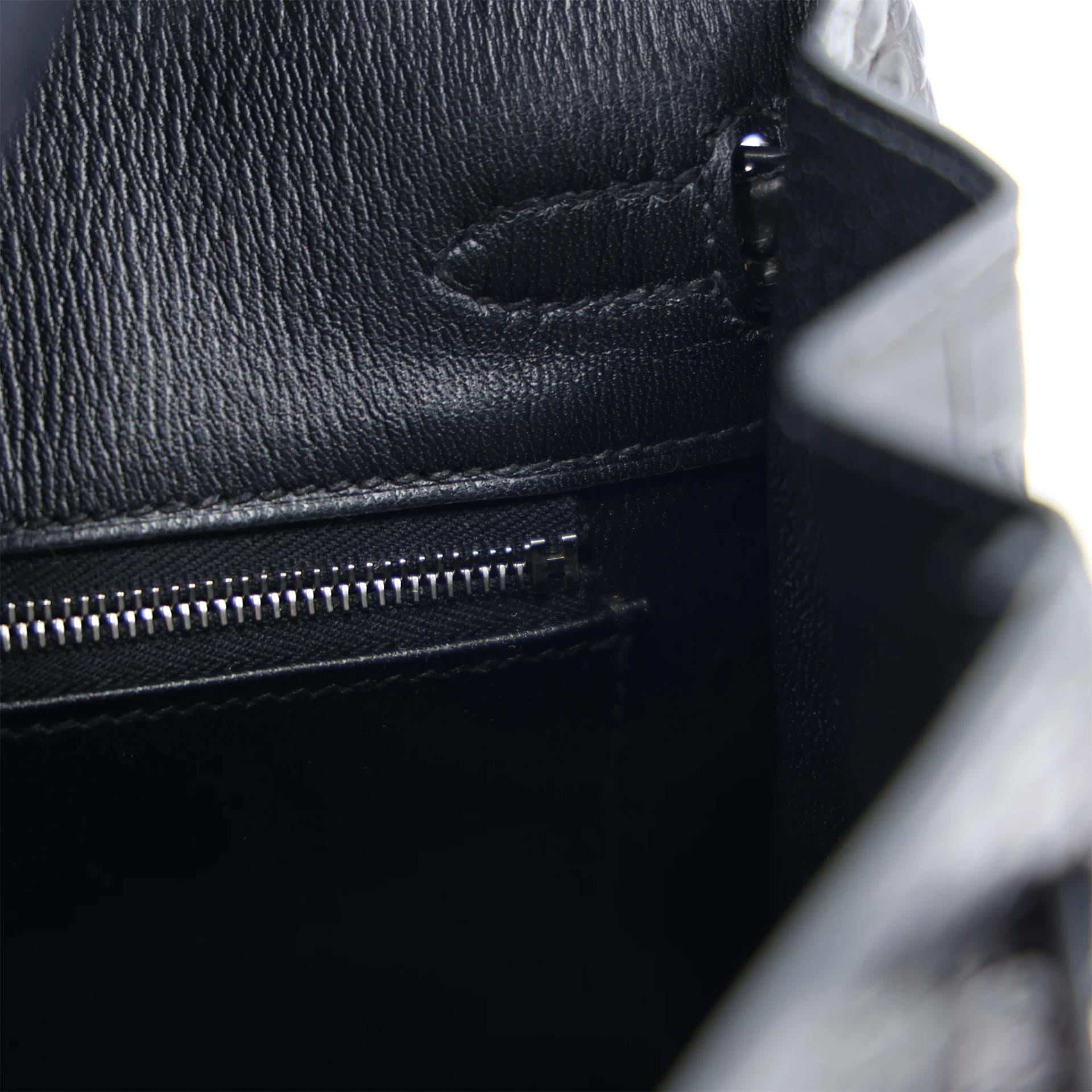 Brand New ( Rank N ) HERMÈS Birkin 25 Noir (89) Matte Alligator Palladium hardware G (2026) - 15