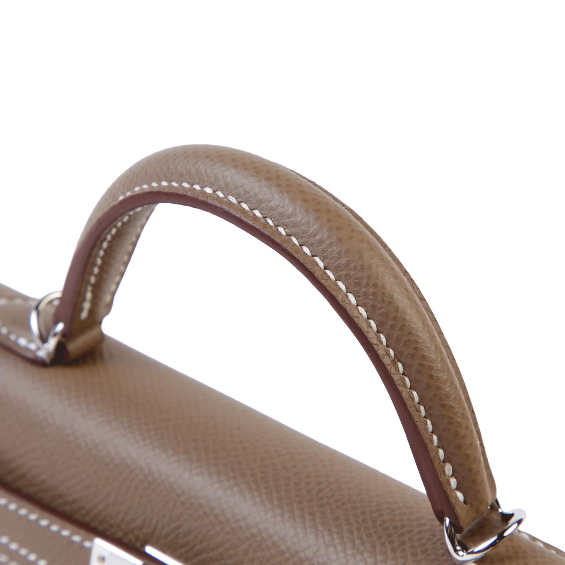 Brand New ( Rank N ) HERMÈS Mini Kelly II Etoupe (18) Epsom Palladium hardware G (2026) - 3