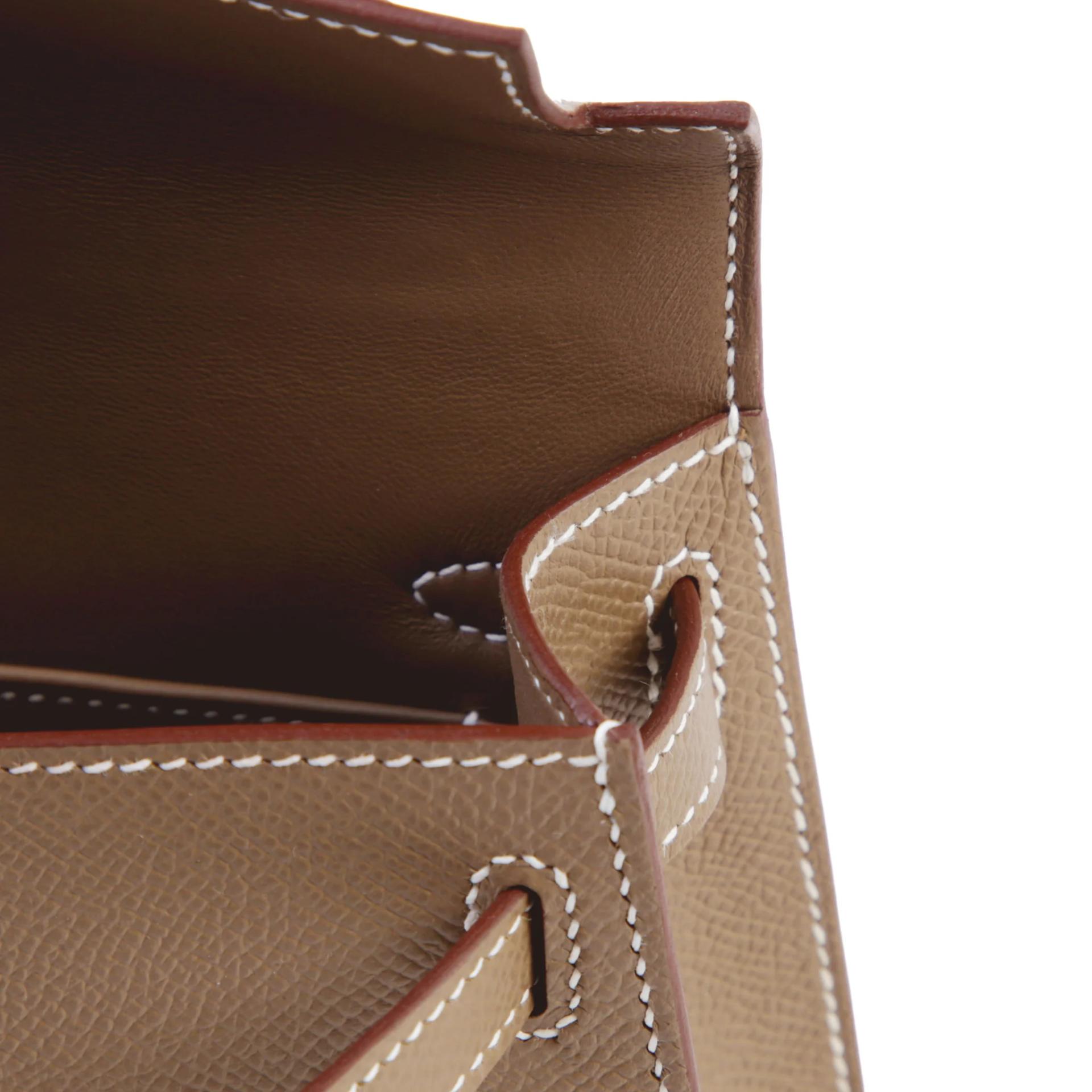 Brand New ( Rank N ) HERMÈS Mini Kelly II Etoupe (18) Epsom Palladium hardware G (2026) - 11