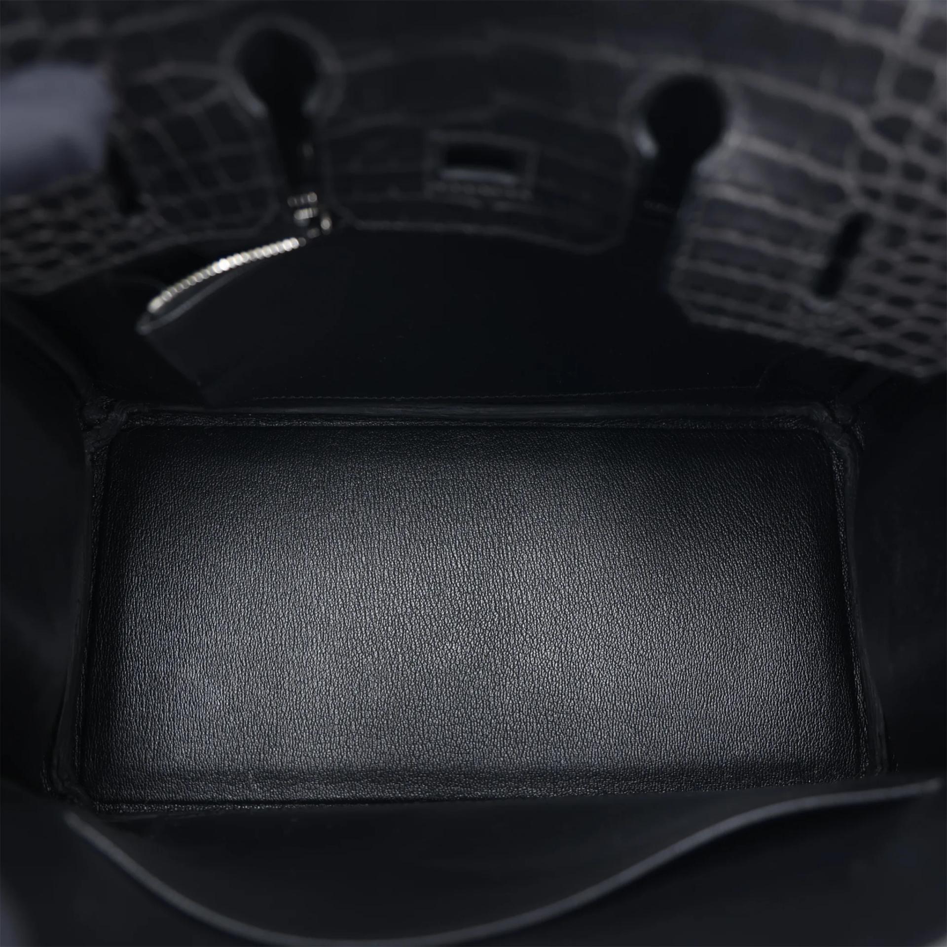 Brand New ( Rank N ) HERMÈS Birkin 25 Noir (89) Matte Alligator Palladium hardware G (2026) - 11