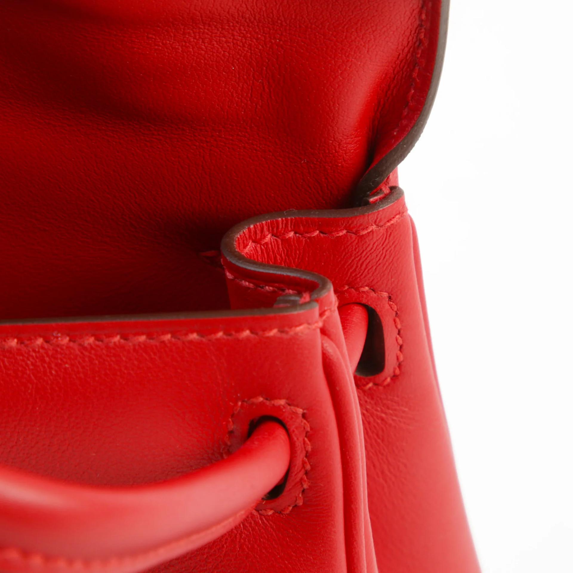 Unused ( Rank NS ) HERMÈS Limited Edition Kelly Doll Rouge Radieux (O5) Swift Palladium hardware W (2024) - 9
