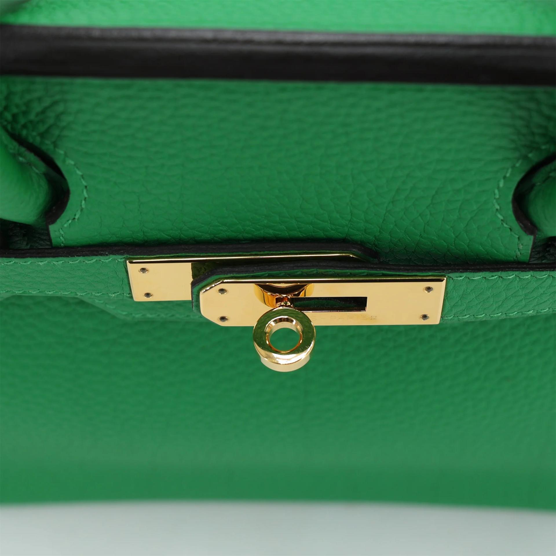 Excellent ( Rank SA ) HERMÈS Birkin 30 Bamboo (1K) Togo Gold hardware Square R (2014) - 9