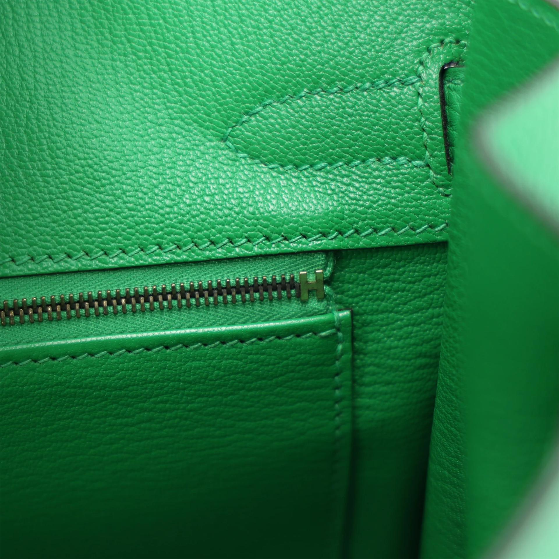 Excellent ( Rank SA ) HERMÈS Birkin 30 Bamboo (1K) Togo Gold hardware Square R (2014) - 17