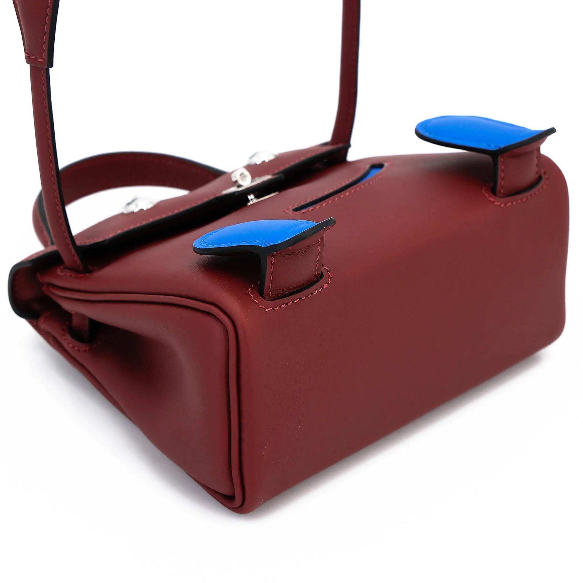 Brand New ( Rank N ) HERMÈS Limited Edition Kelly Doll Rouge H (55) Bleu Hydra (T7) Swift Palladium hardware G (2026) - 5