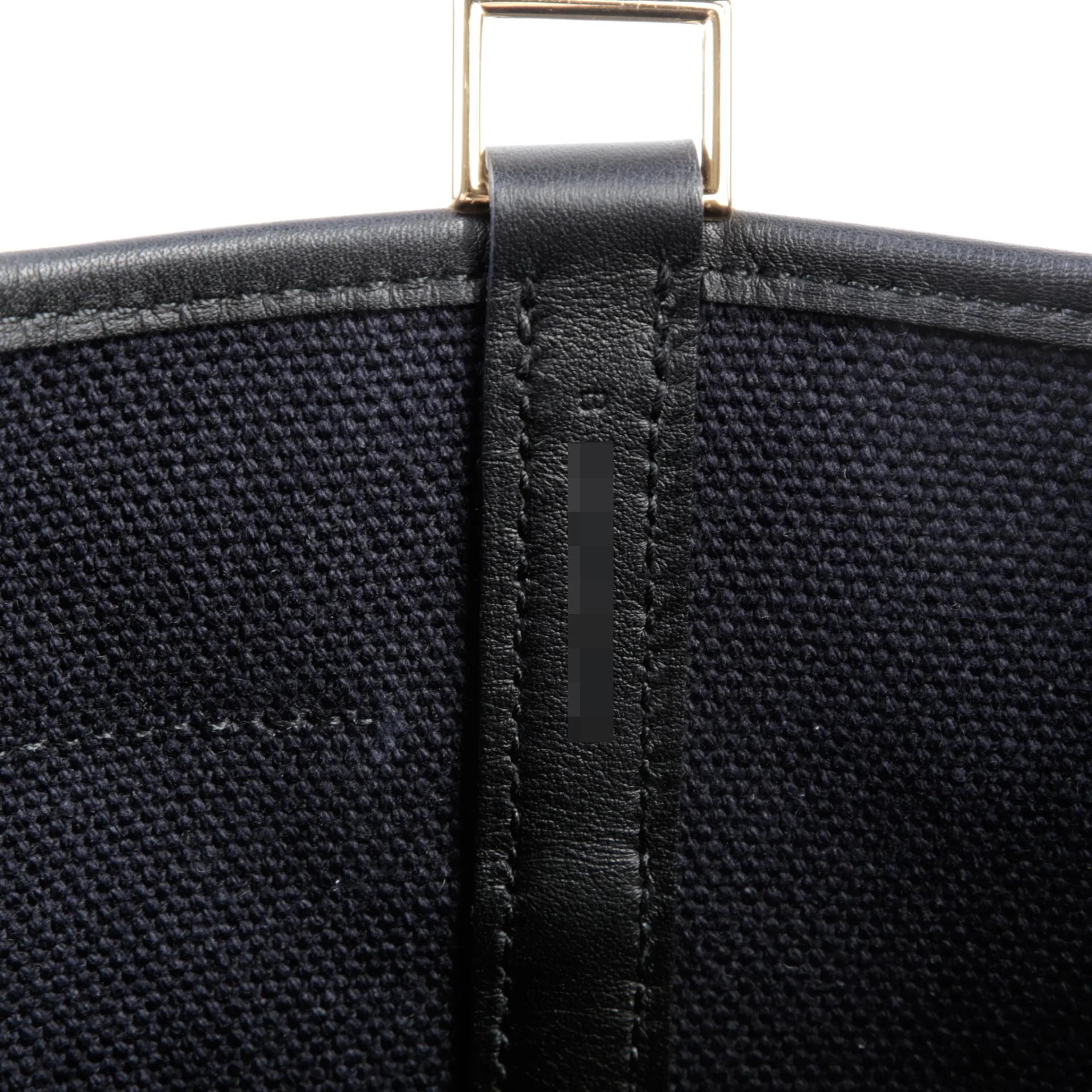 Excellent ( Rank SA ) HERMÈS Picotin Lock PM Cargo Noir (89) Blue Marine (78) Swift Toile H canvas Gold hardware B (2023) - 11