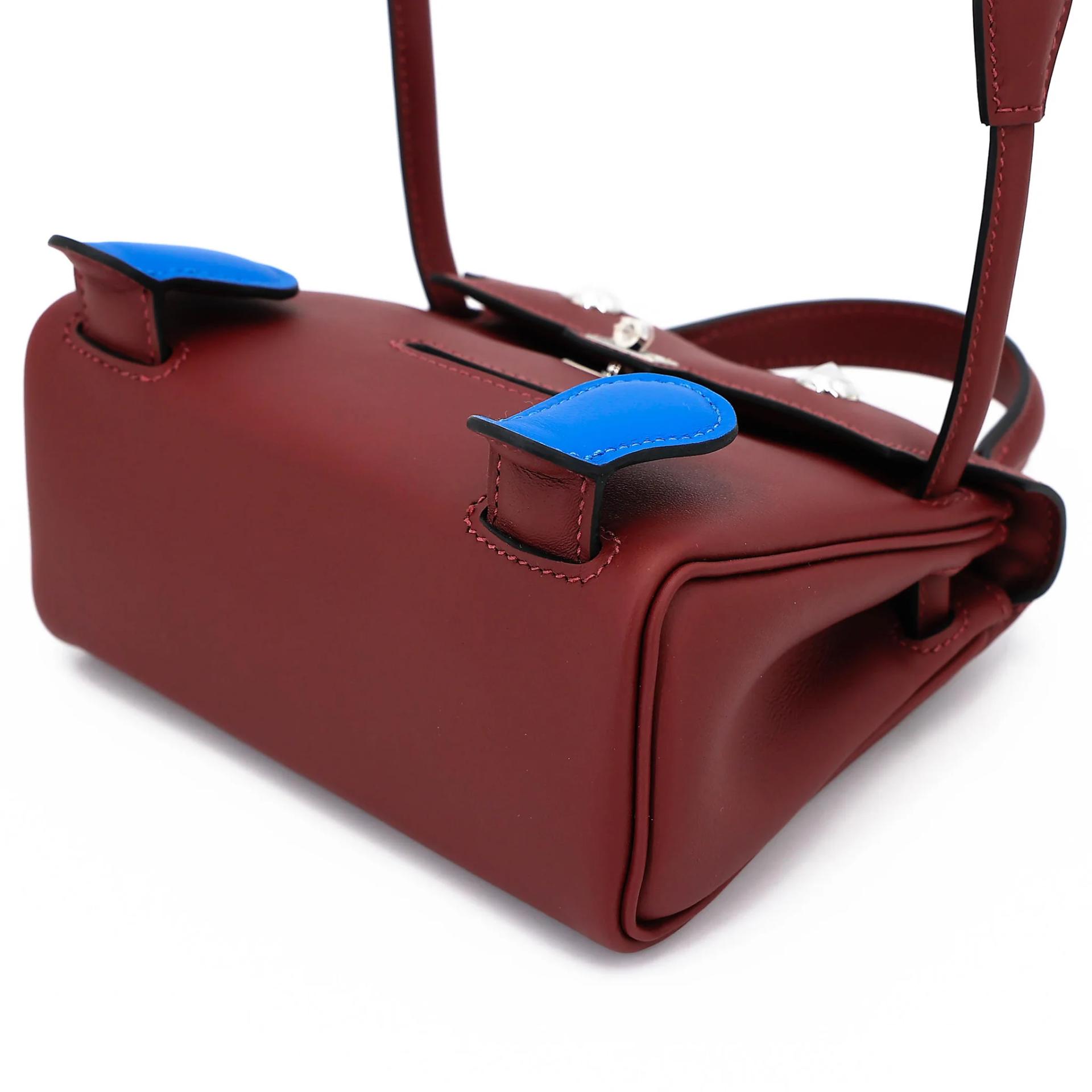 Brand New ( Rank N ) HERMÈS Limited Edition Kelly Doll Rouge H (55) Bleu Hydra (T7) Swift Palladium hardware G (2026) - 4
