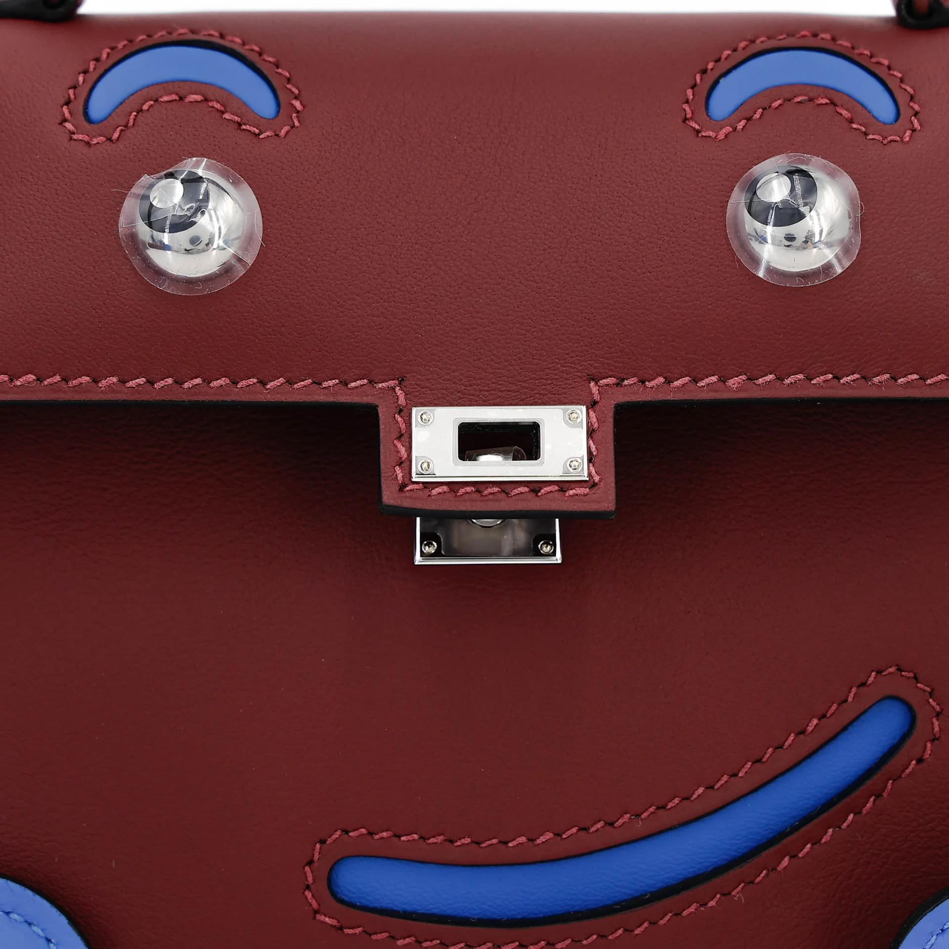 Brand New ( Rank N ) HERMÈS Limited Edition Kelly Doll Rouge H (55) Bleu Hydra (T7) Swift Palladium hardware G (2026) - 11