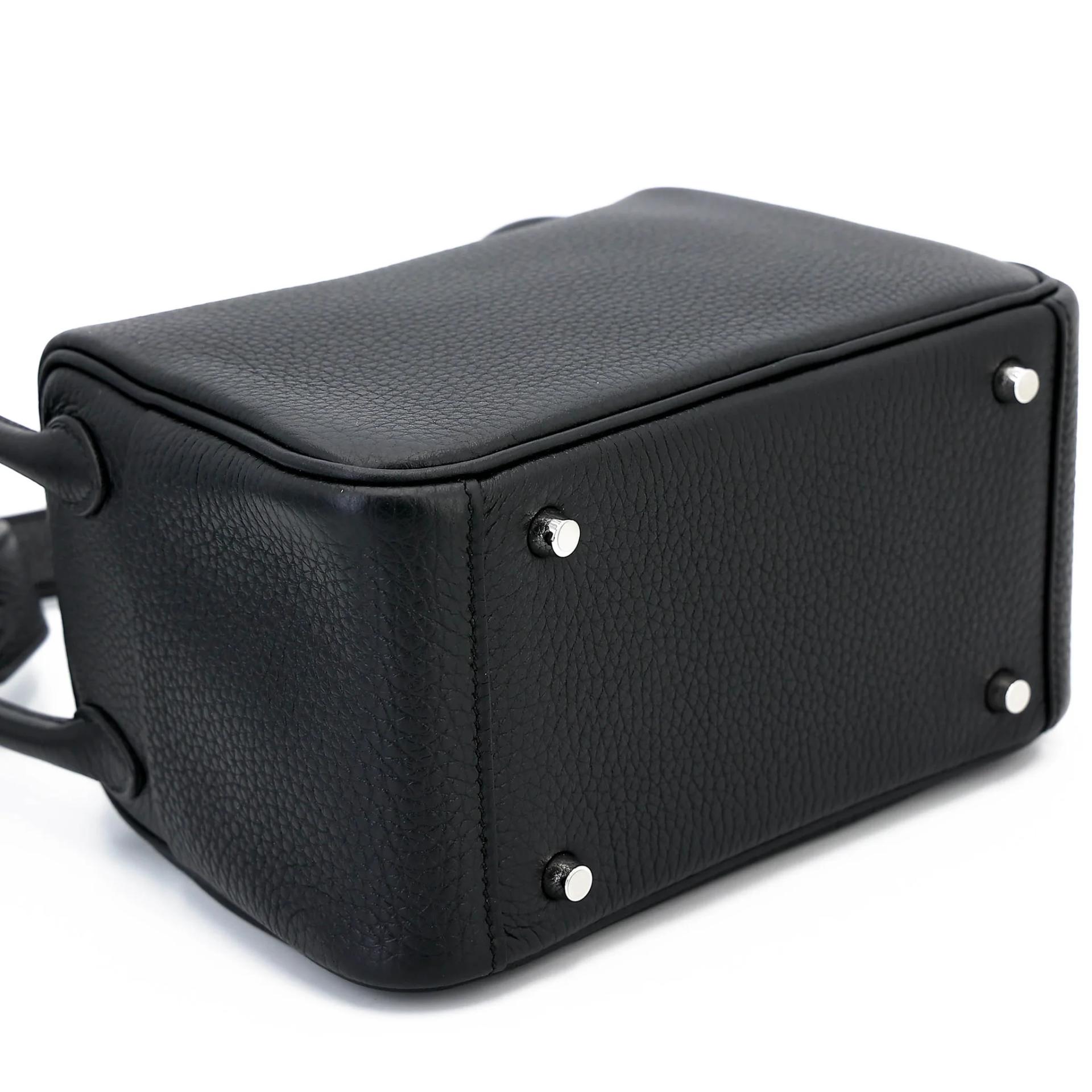 Brand New ( Rank N ) HERMÈS Mini Lindy II Noir (89) Clemence Palladium hardware G (2026) - 7