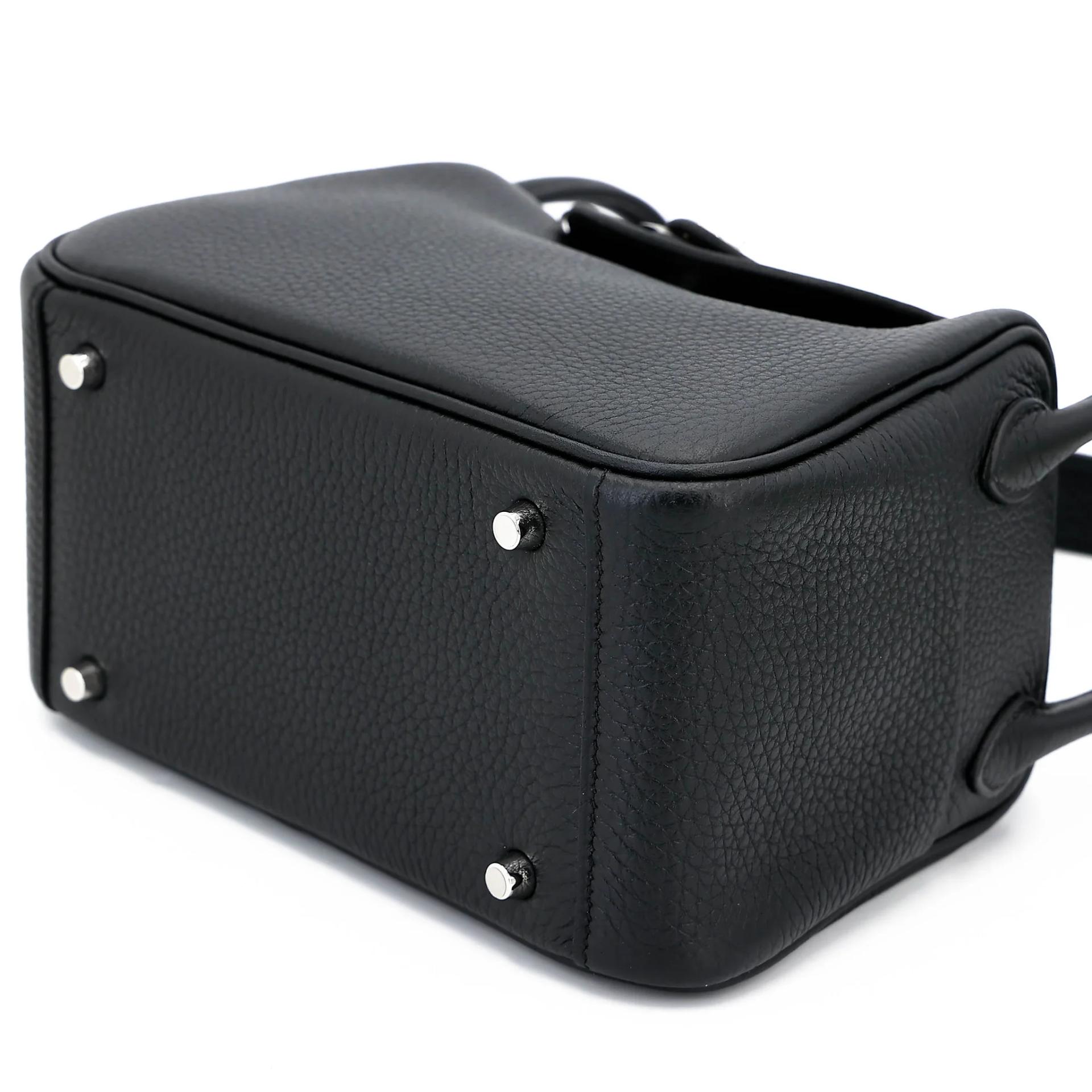 Brand New ( Rank N ) HERMÈS Mini Lindy II Noir (89) Clemence Palladium hardware G (2026) - 4