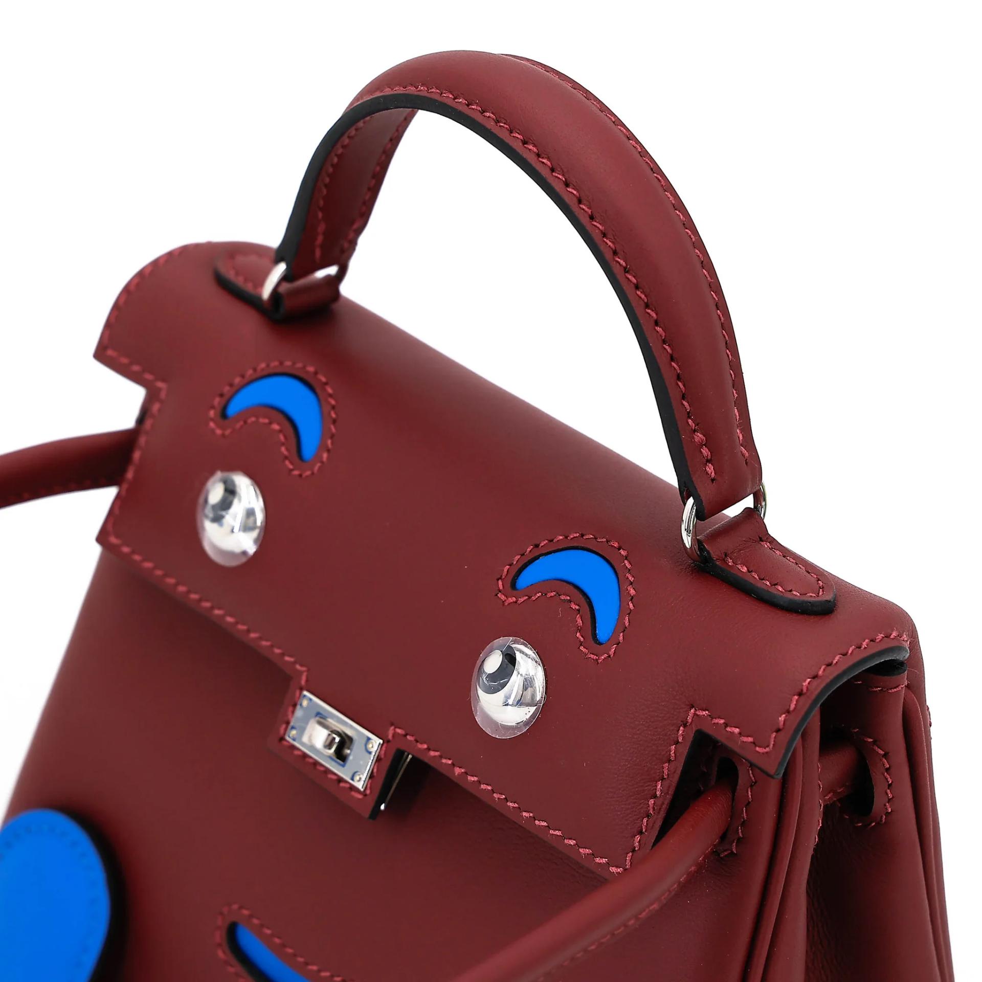 Brand New ( Rank N ) HERMÈS Limited Edition Kelly Doll Rouge H (55) Bleu Hydra (T7) Swift Palladium hardware G (2026) - 3