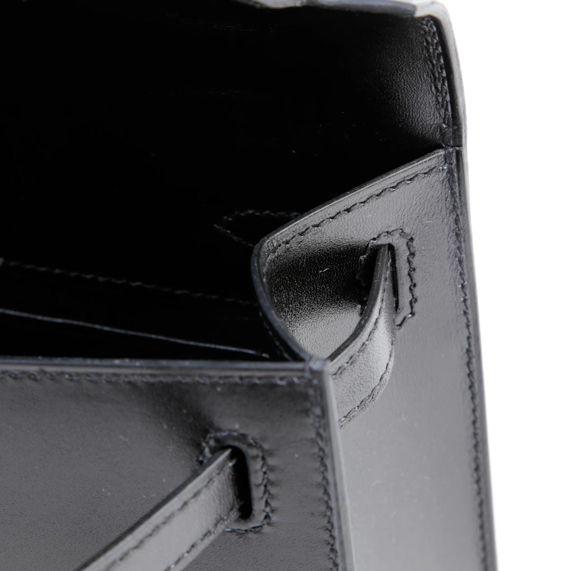 Unused ( Rank NS ) HERMÈS Limited Edition Kelly Pochette Daisy Noir (89) White Box-calf Gold hardware G (2026) - 12