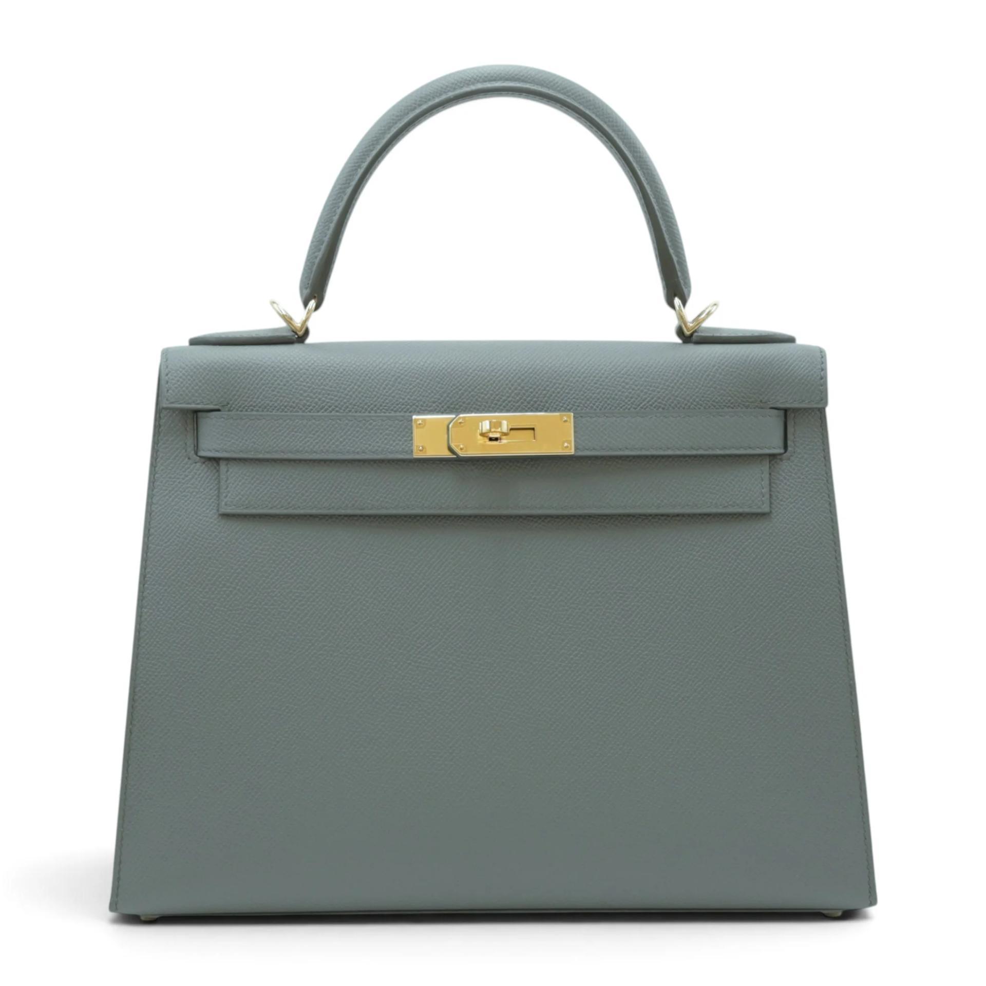 Brand New ( Rank N ) HERMÈS Kelly 28 Sellier Vert Amande (63) Epsom Gold hardware G (2026) - 1