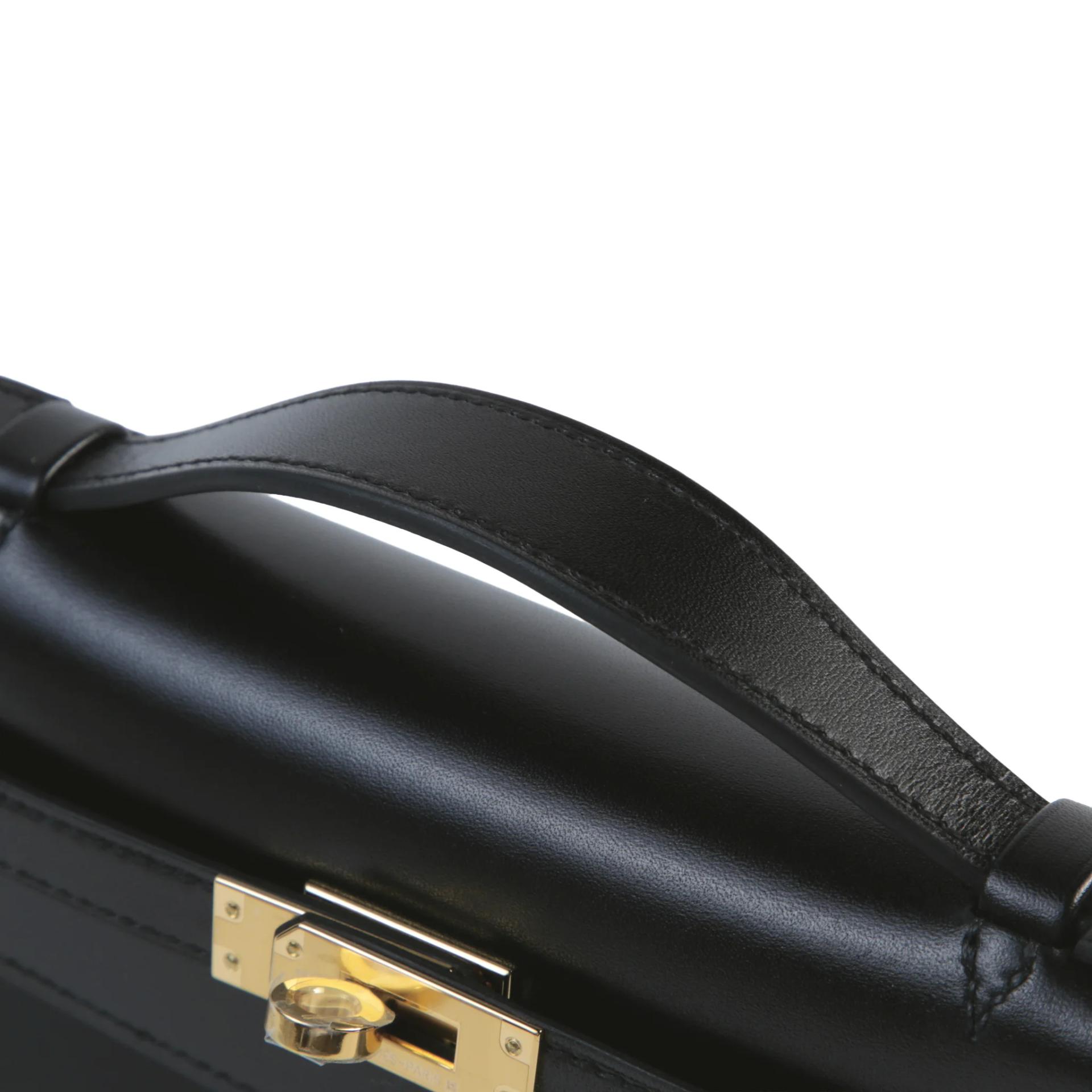 Unused ( Rank NS ) HERMÈS Limited Edition Kelly Pochette Daisy Noir (89) White Box-calf Gold hardware G (2026) - 3
