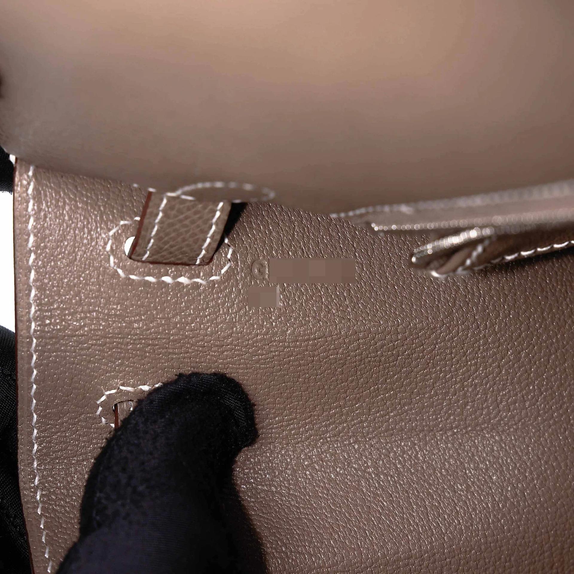 Brand New ( Rank N ) HERMÈS Kelly 25 Sellier Etoupe (18) Epsom Palladium hardware G (2026) - 15