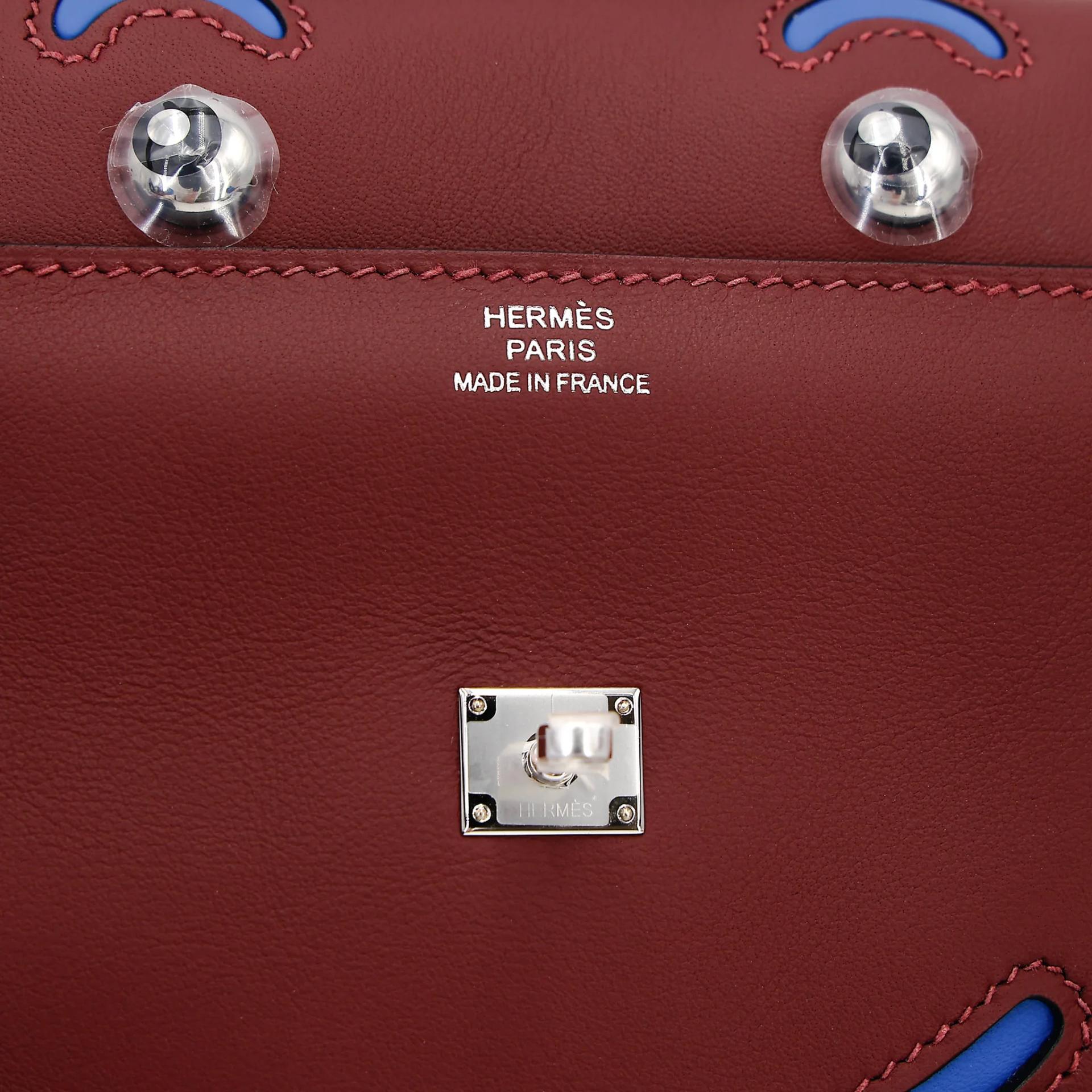 Brand New ( Rank N ) HERMÈS Limited Edition Kelly Doll Rouge H (55) Bleu Hydra (T7) Swift Palladium hardware G (2026) - 13