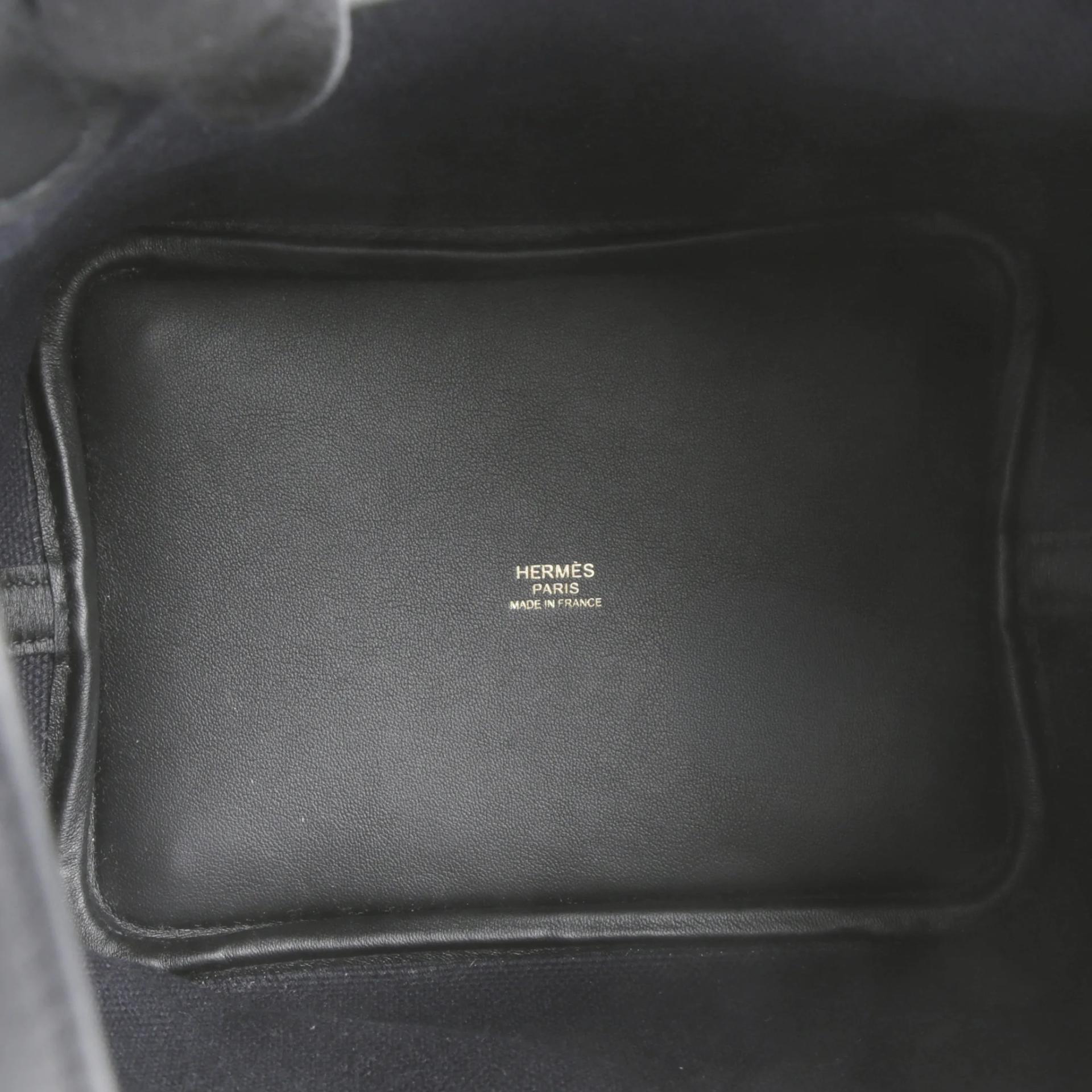 Excellent ( Rank SA ) HERMÈS Picotin Lock PM Cargo Noir (89) Blue Marine (78) Swift Toile H canvas Gold hardware B (2023) - 10
