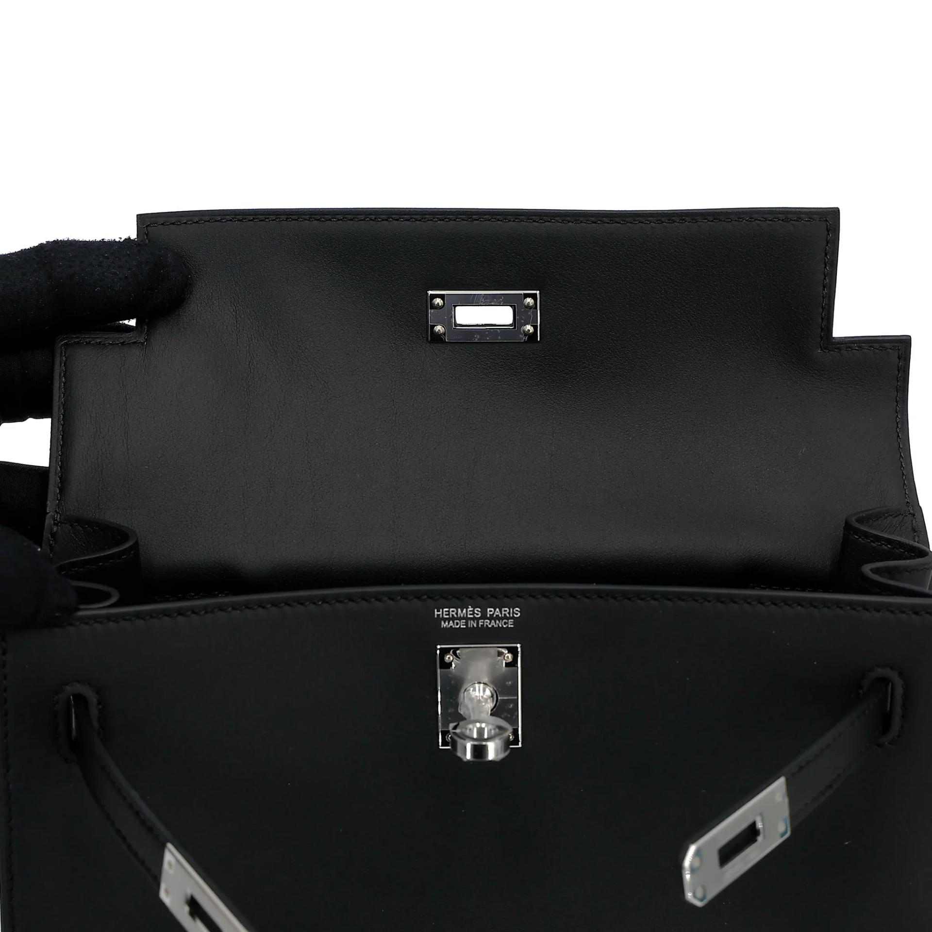 Brand New ( Rank N ) HERMÈS Kelly Danse Noir (89) Swift Palladium hardware G (2026) - 11