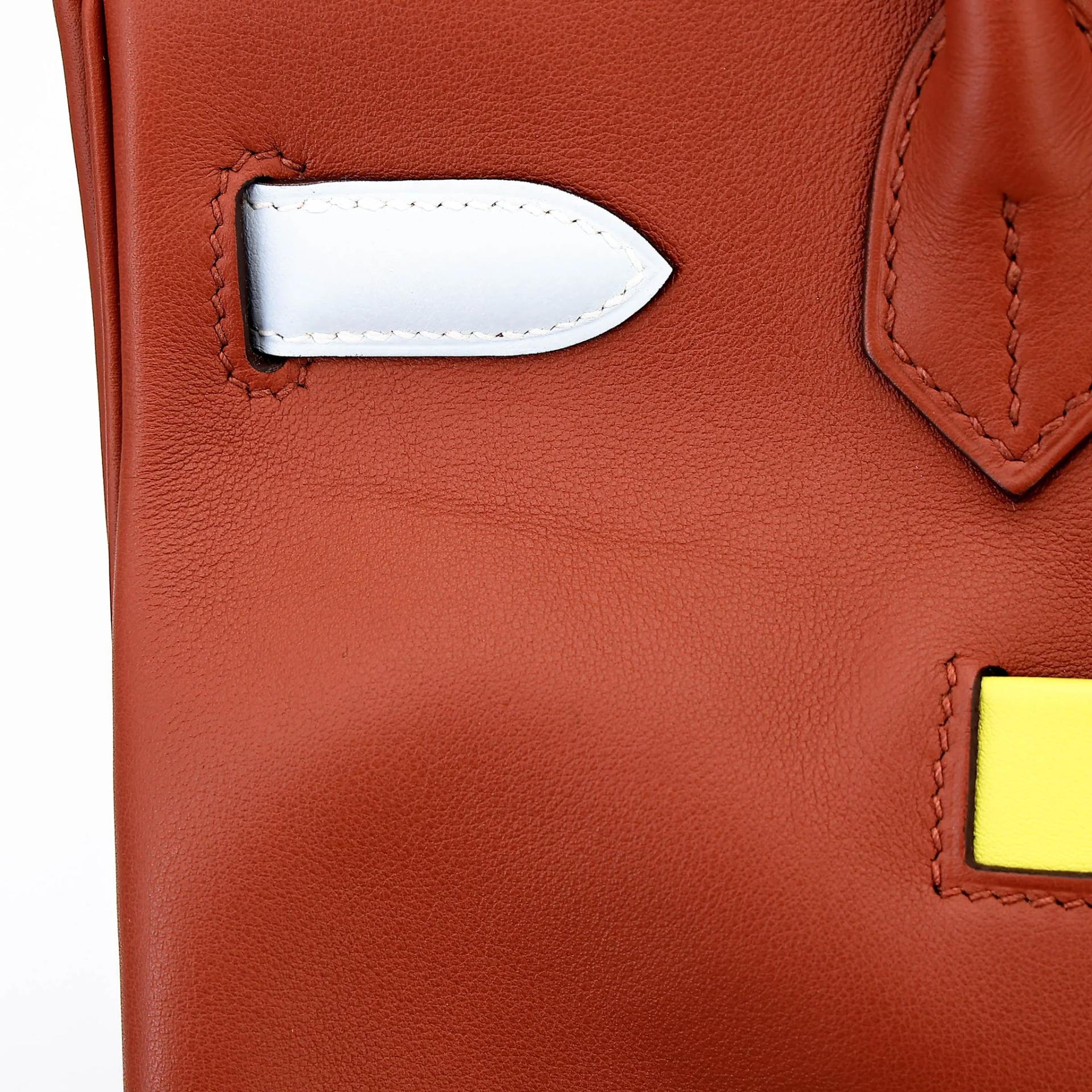 Very Good ( Rank A) HERMÈS Limited Edition Birkin 30 Colormatic Cuivre (6C) Nata (I2) Bleu Brume (T0) Chai (0M) Lime (9R) Swift Palladium hardware U (2022) - 13