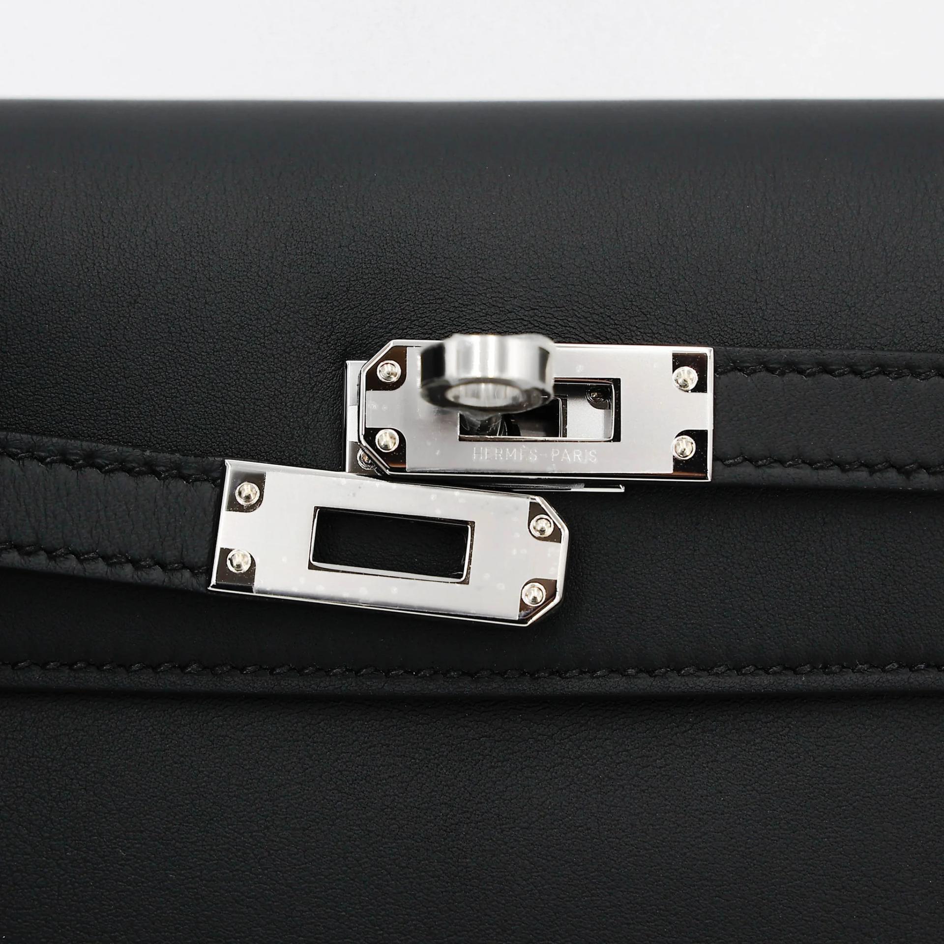 Brand New ( Rank N ) HERMÈS Kelly Danse Noir (89) Swift Palladium hardware G (2026) - 7