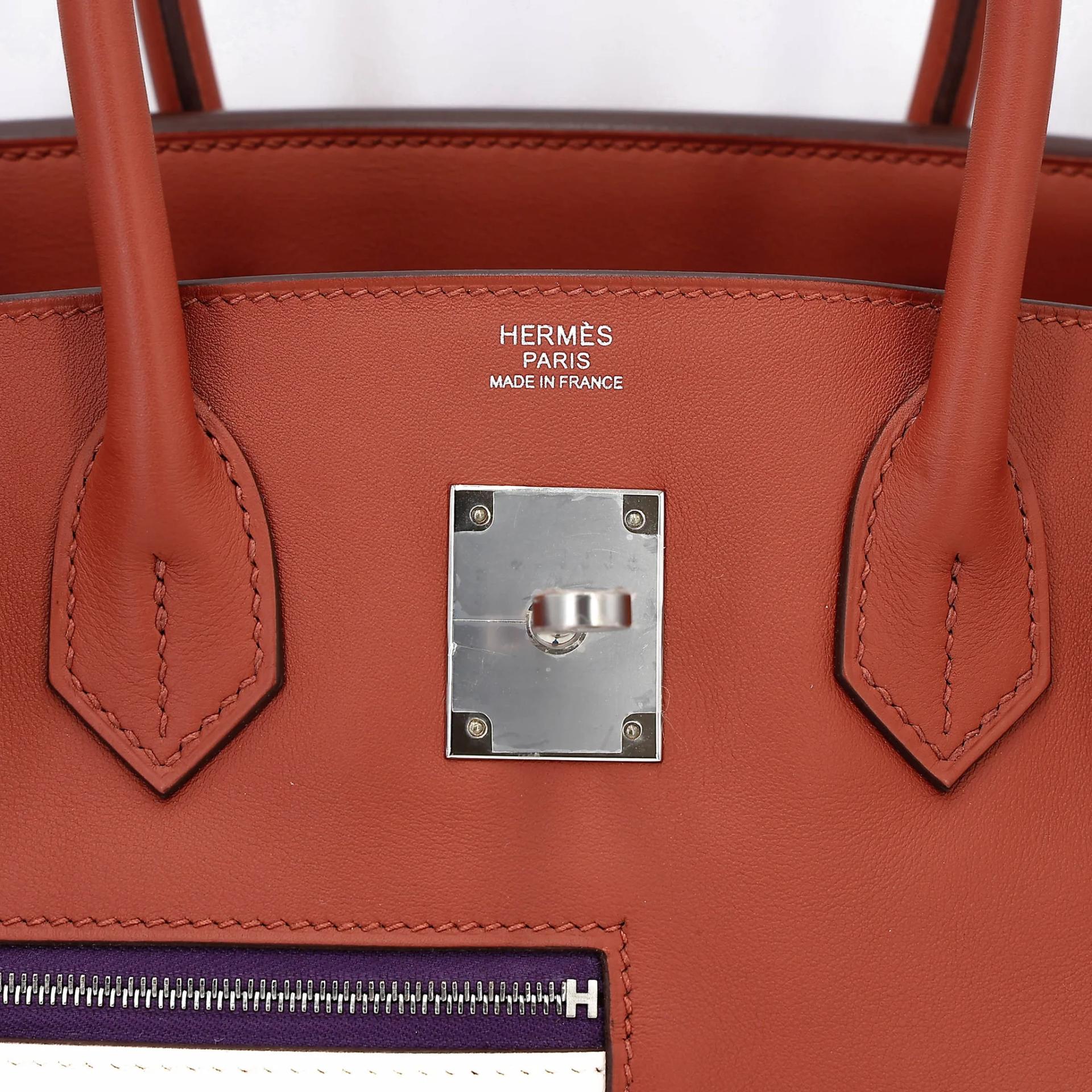 Very Good ( Rank A) HERMÈS Limited Edition Birkin 30 Colormatic Cuivre (6C) Nata (I2) Bleu Brume (T0) Chai (0M) Lime (9R) Swift Palladium hardware U (2022) - 23