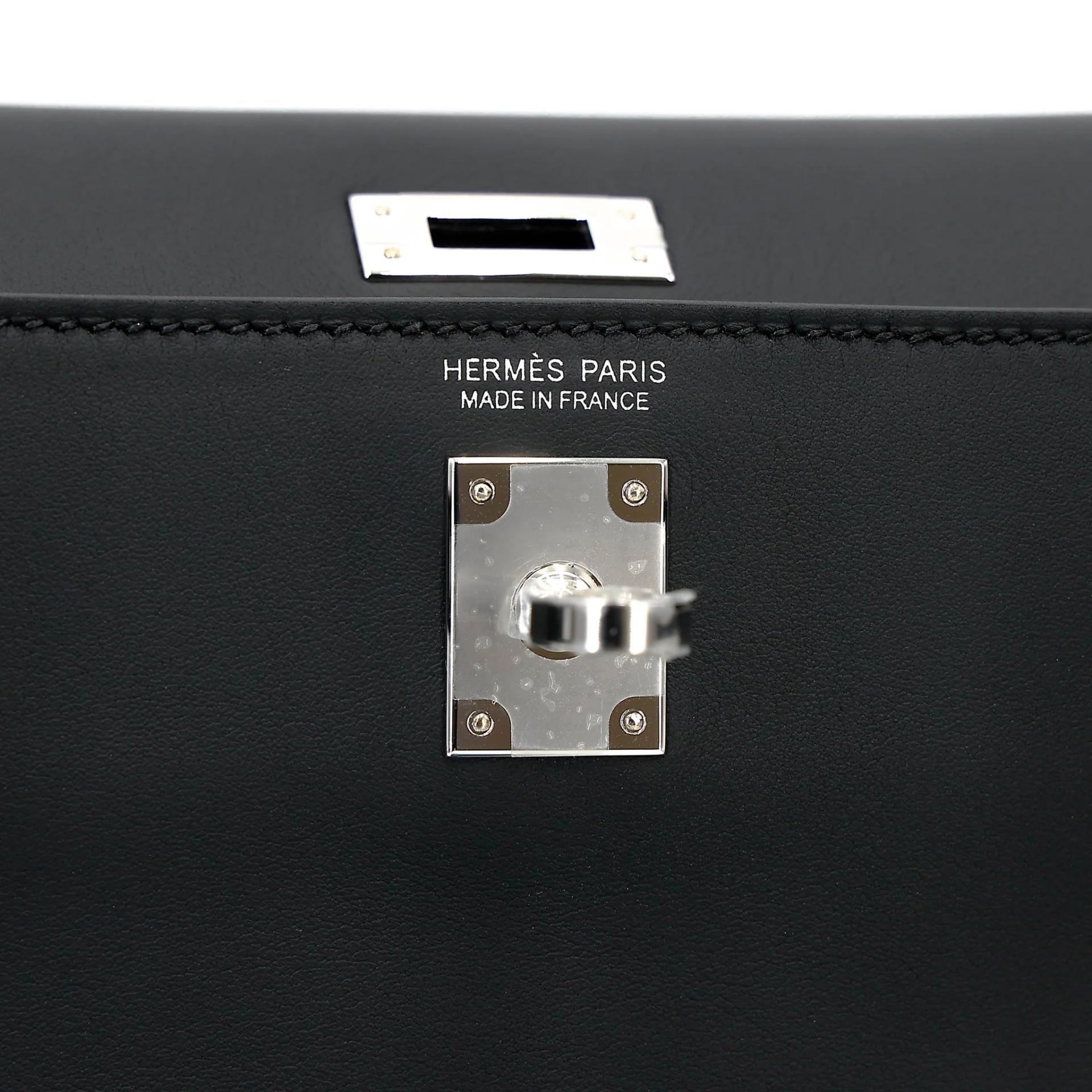 Brand New ( Rank N ) HERMÈS Kelly Danse Noir (89) Swift Palladium hardware G (2026) - 12