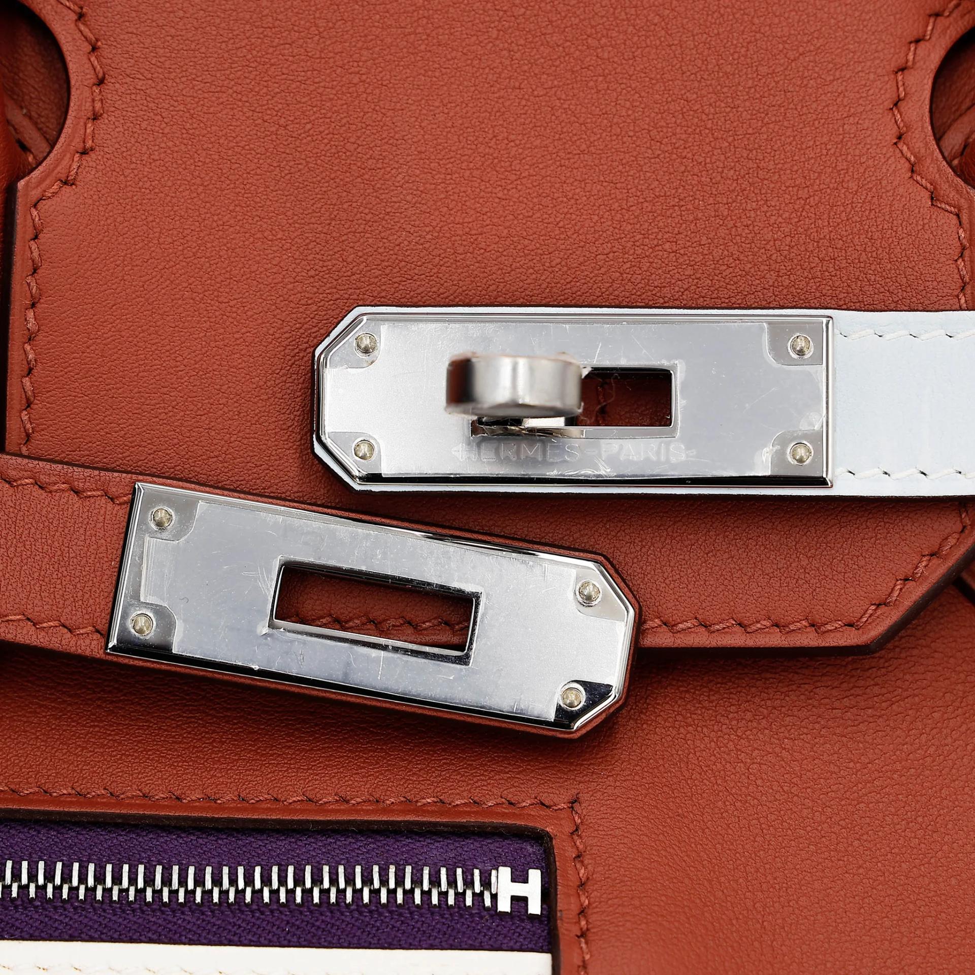 Very Good ( Rank A) HERMÈS Limited Edition Birkin 30 Colormatic Cuivre (6C) Nata (I2) Bleu Brume (T0) Chai (0M) Lime (9R) Swift Palladium hardware U (2022) - 20