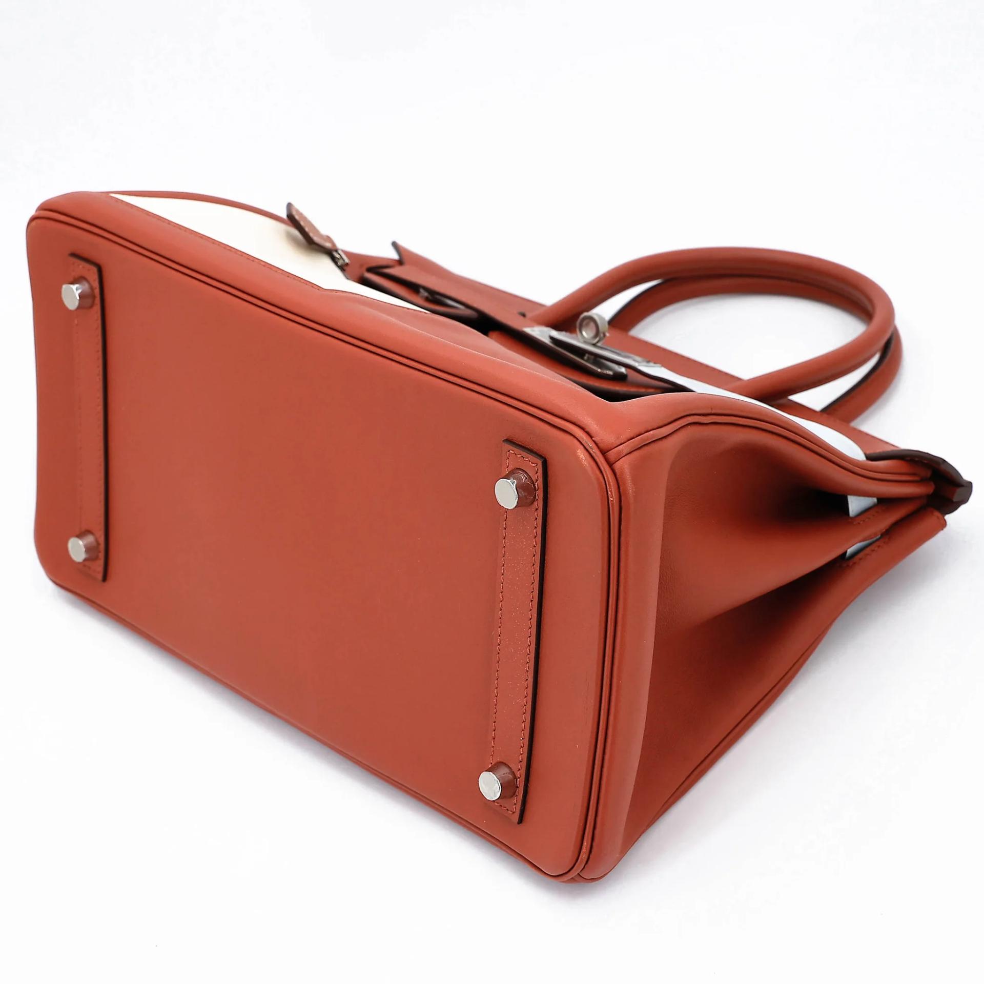 Very Good ( Rank A) HERMÈS Limited Edition Birkin 30 Colormatic Cuivre (6C) Nata (I2) Bleu Brume (T0) Chai (0M) Lime (9R) Swift Palladium hardware U (2022) - 4