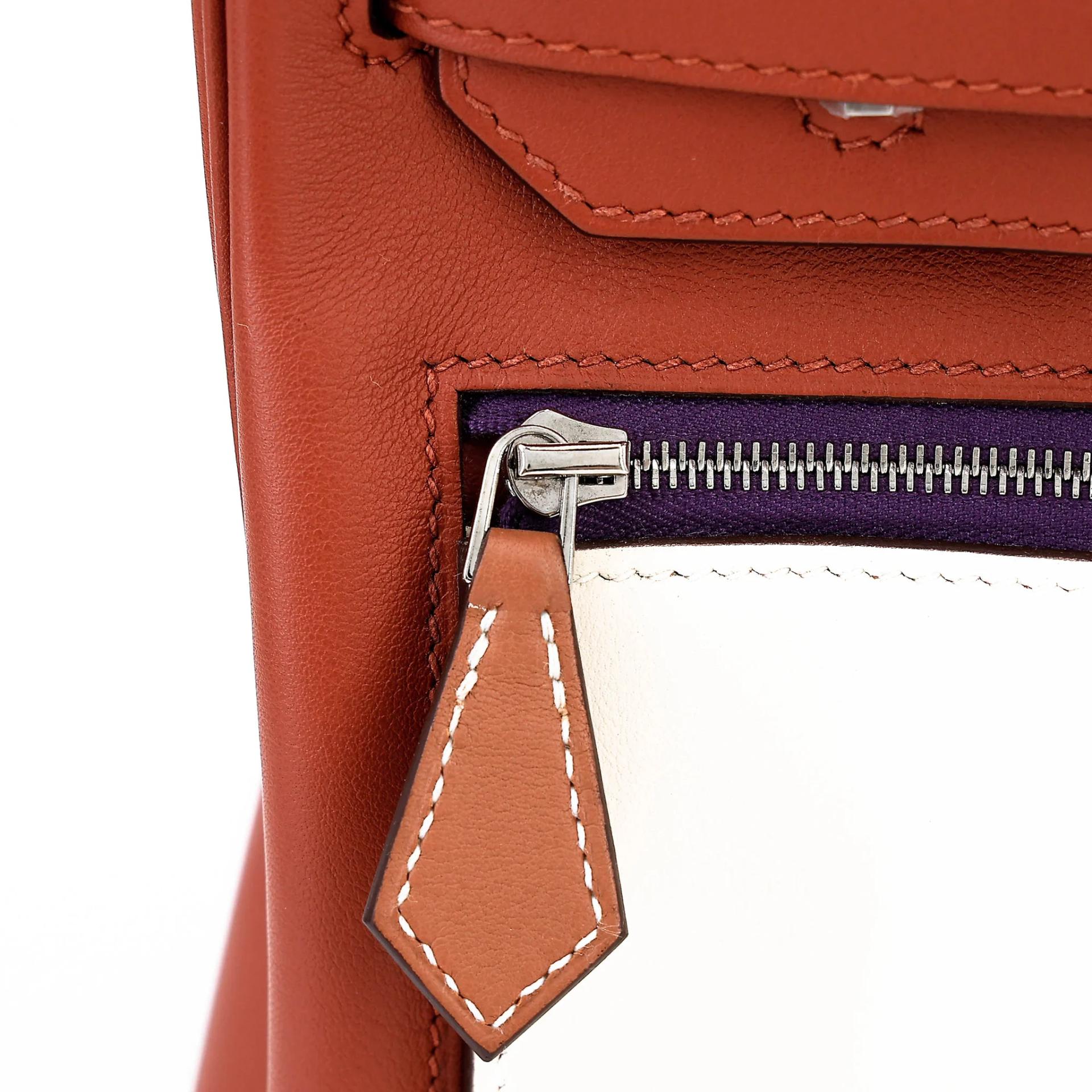 Very Good ( Rank A) HERMÈS Limited Edition Birkin 30 Colormatic Cuivre (6C) Nata (I2) Bleu Brume (T0) Chai (0M) Lime (9R) Swift Palladium hardware U (2022) - 16
