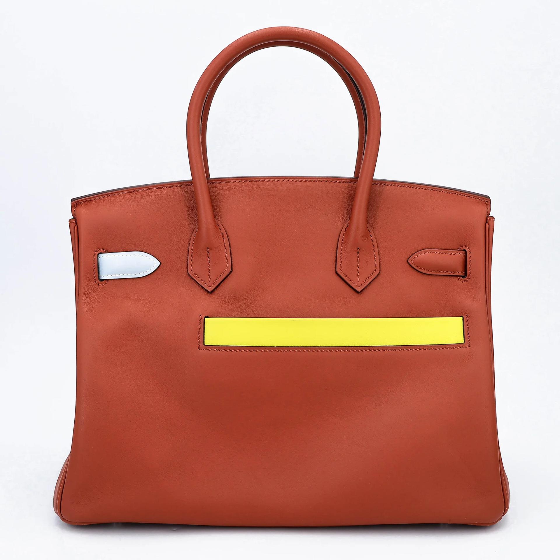 Very Good ( Rank A) HERMÈS Limited Edition Birkin 30 Colormatic Cuivre (6C) Nata (I2) Bleu Brume (T0) Chai (0M) Lime (9R) Swift Palladium hardware U (2022) - 2