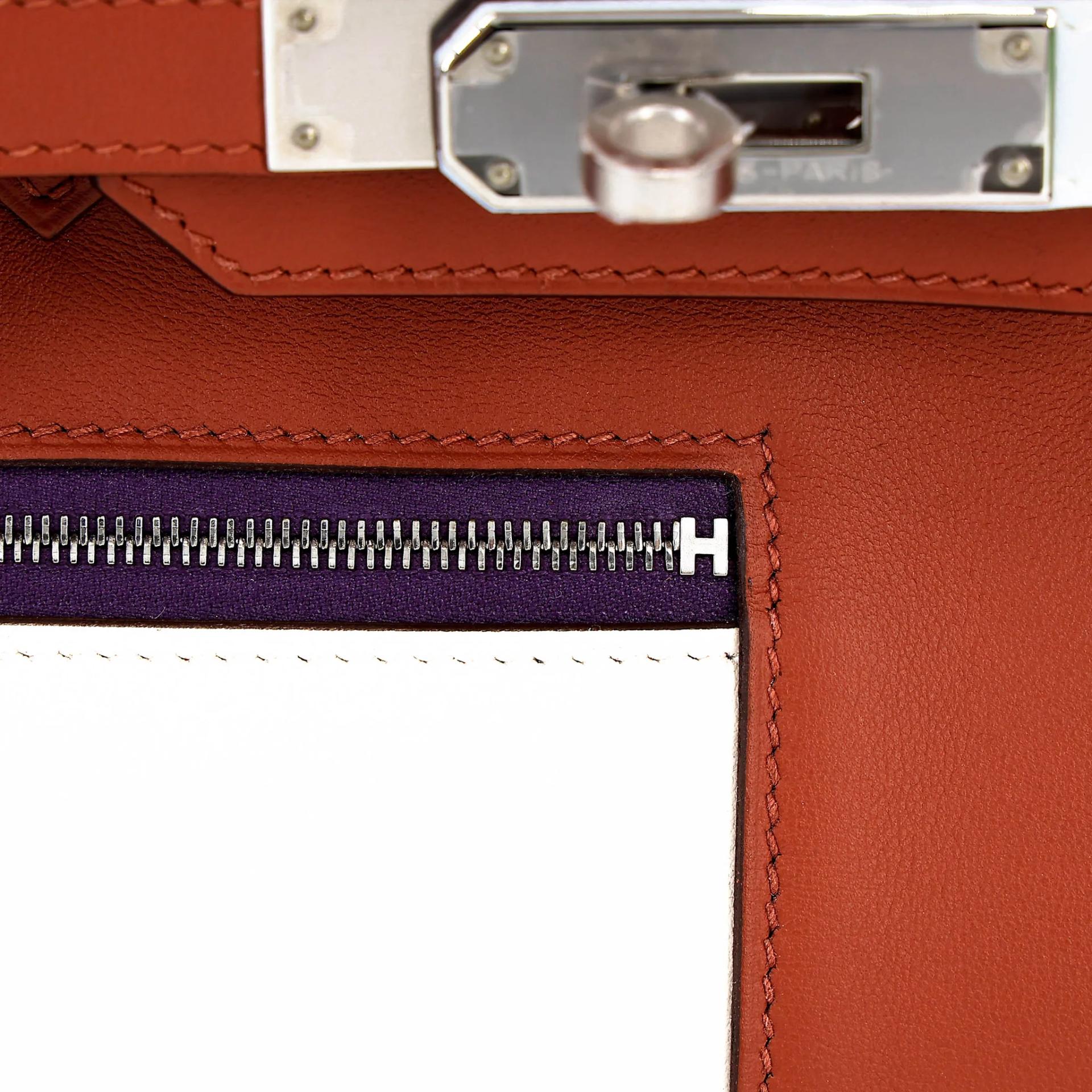 Very Good ( Rank A) HERMÈS Limited Edition Birkin 30 Colormatic Cuivre (6C) Nata (I2) Bleu Brume (T0) Chai (0M) Lime (9R) Swift Palladium hardware U (2022) - 17