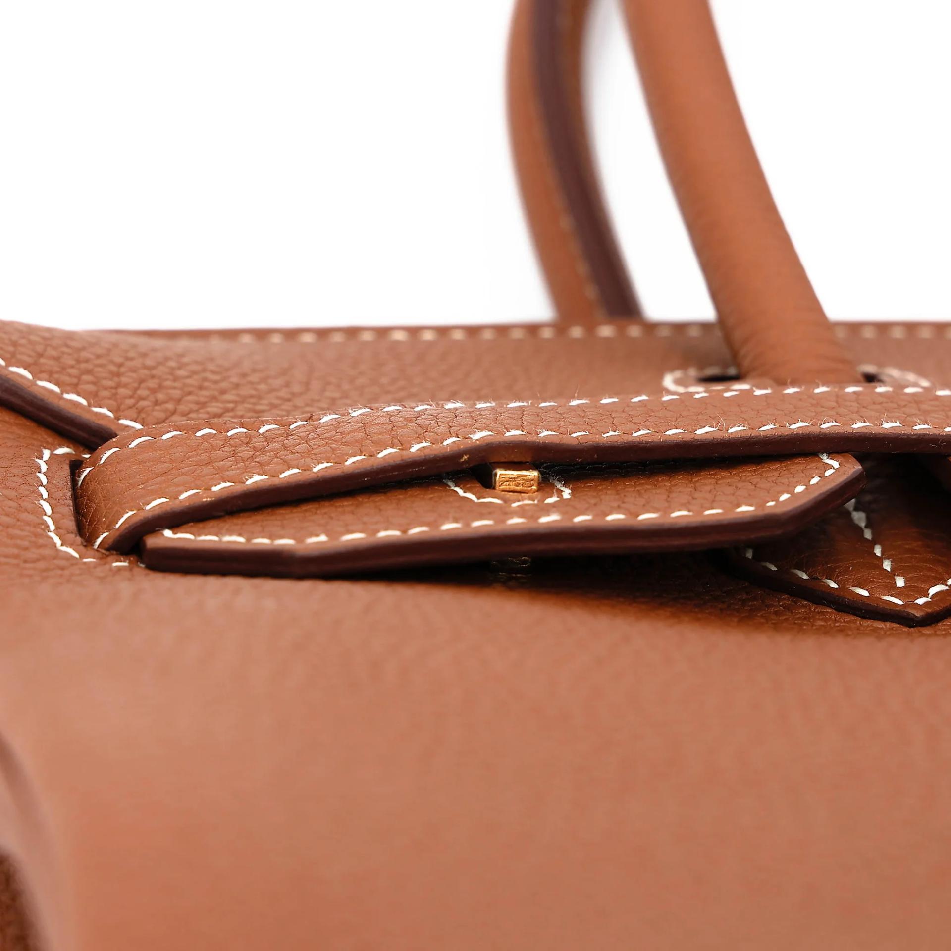 Very Good ( Rank A) HERMÈS Birkin 30 Gold (37) Togo Gold hardware D (2019) - 13